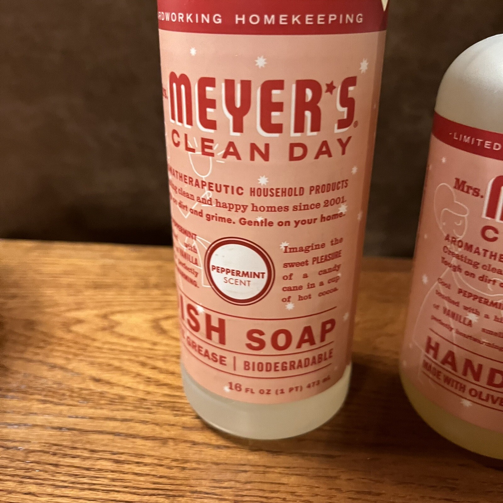 Mrs. Meyer’s Clean Day 16 Oz. Peppermint Liquid Dish Soap + 12.5 oz Hand Soap