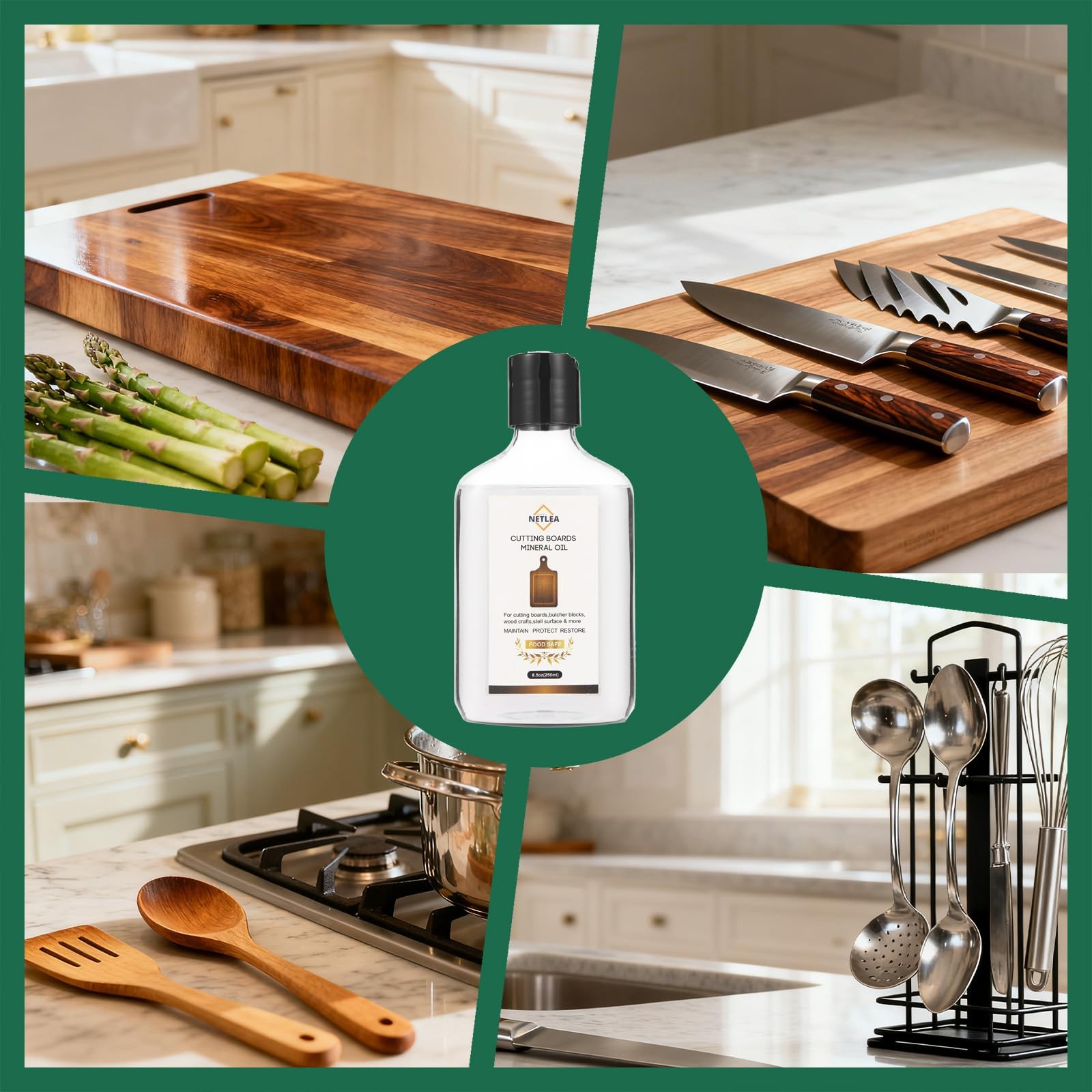 Mineral Oil for Cutting Boards,8.5oz Food Grade Wood & Butcher Block Conditio…
