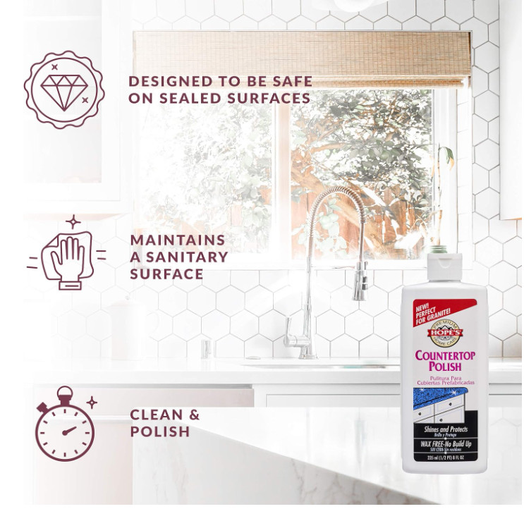 HOPE’S Countertop Restoration Polish, Streak-Free Kitchen Counter Cleaner, No 8