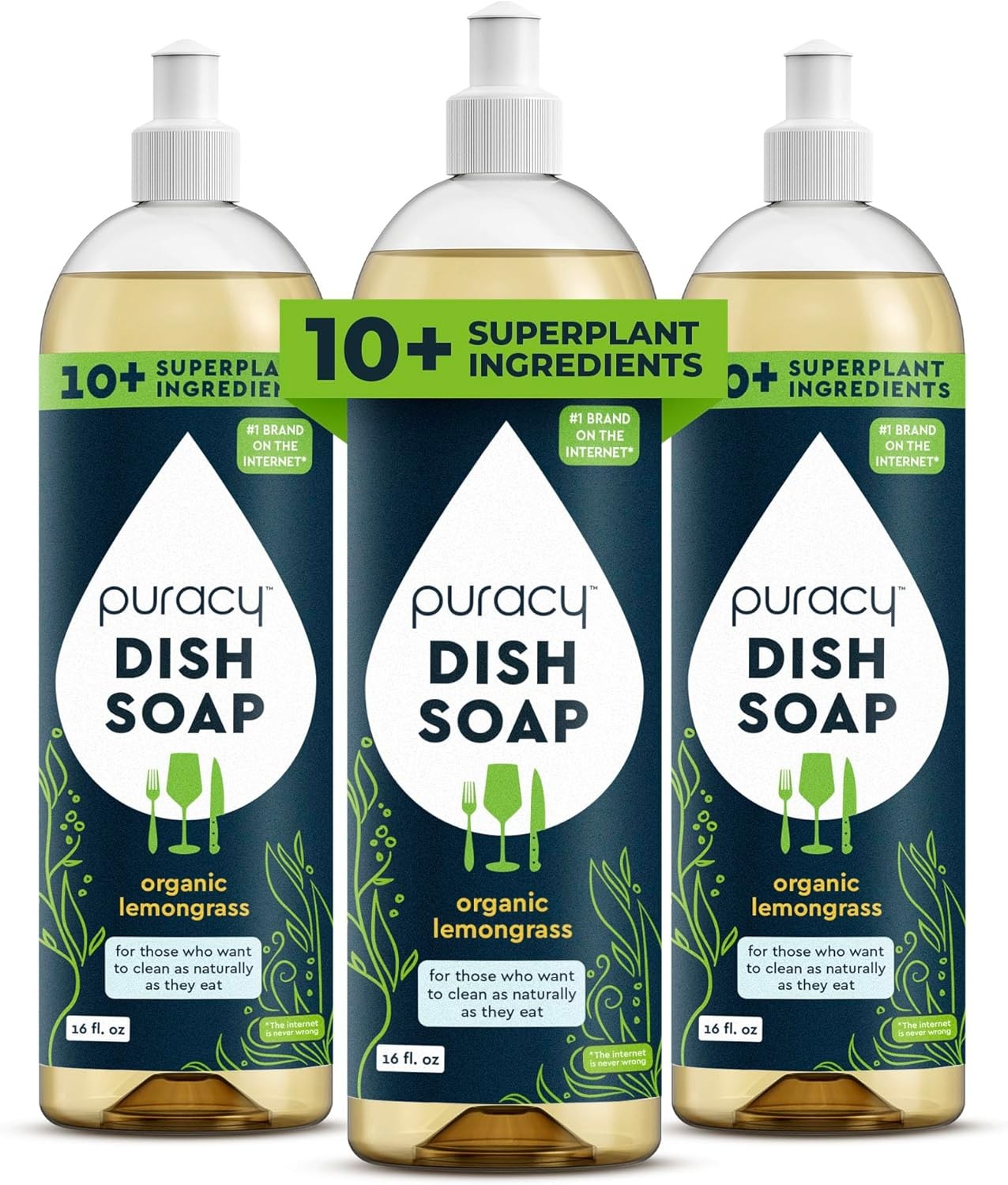 Natural Dish Soap Skin-Softening Plant-Based Dishwashing Soap Non-Toxic Dish