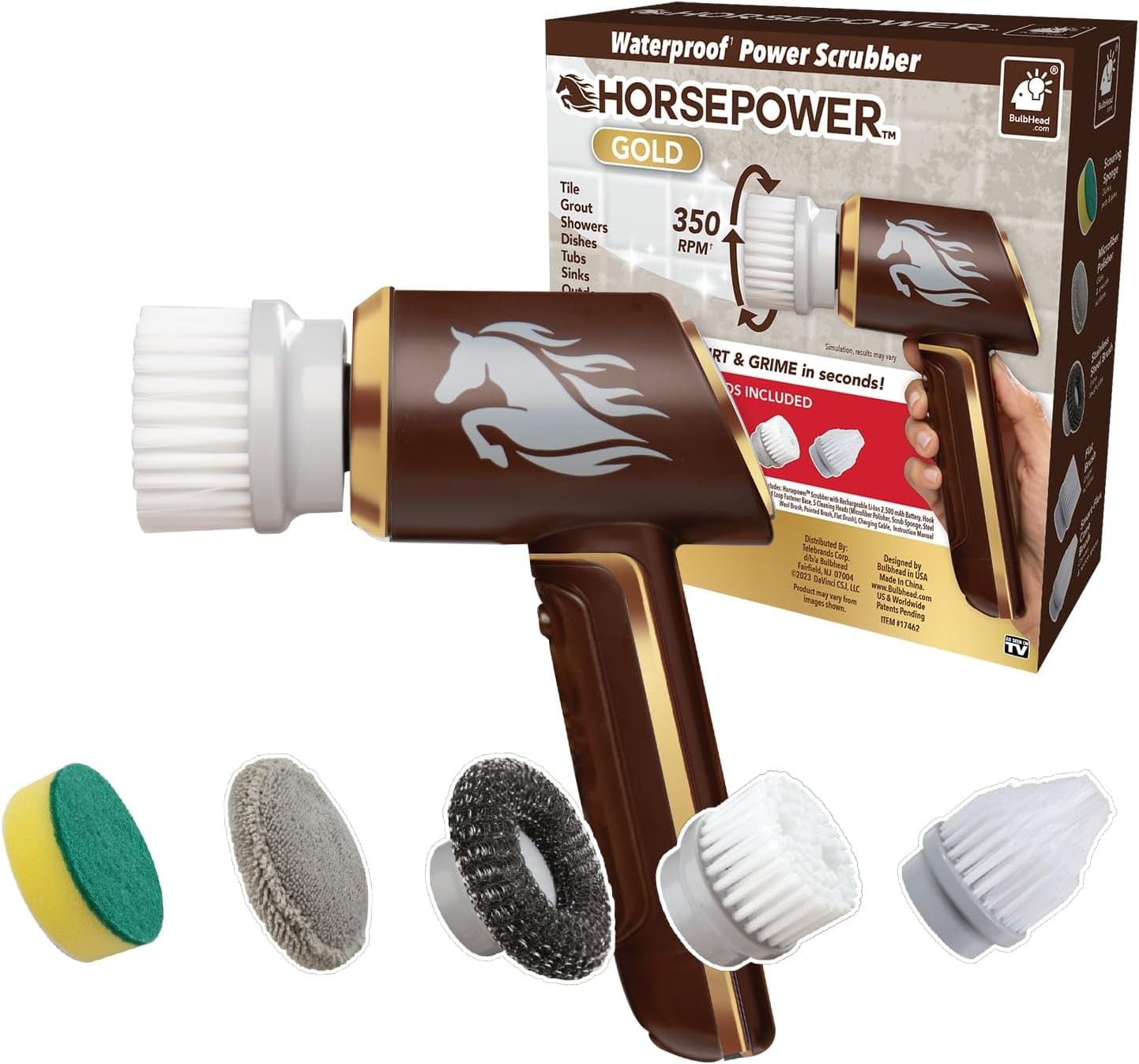 Ruby Horsepower Scrubber Gold Edition – 350 RPM Cordless Power Scrubber