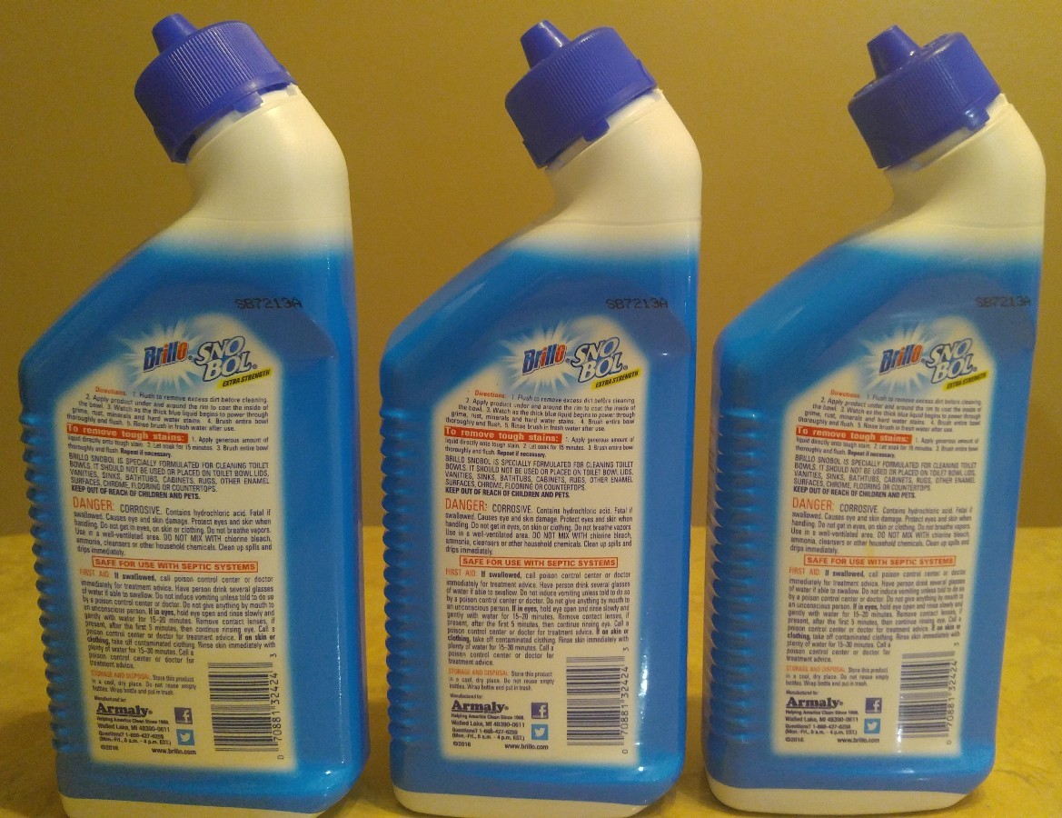 sno bol 24 ounce extra strength toilet bowl cleaner (50% stronger) lot of 3