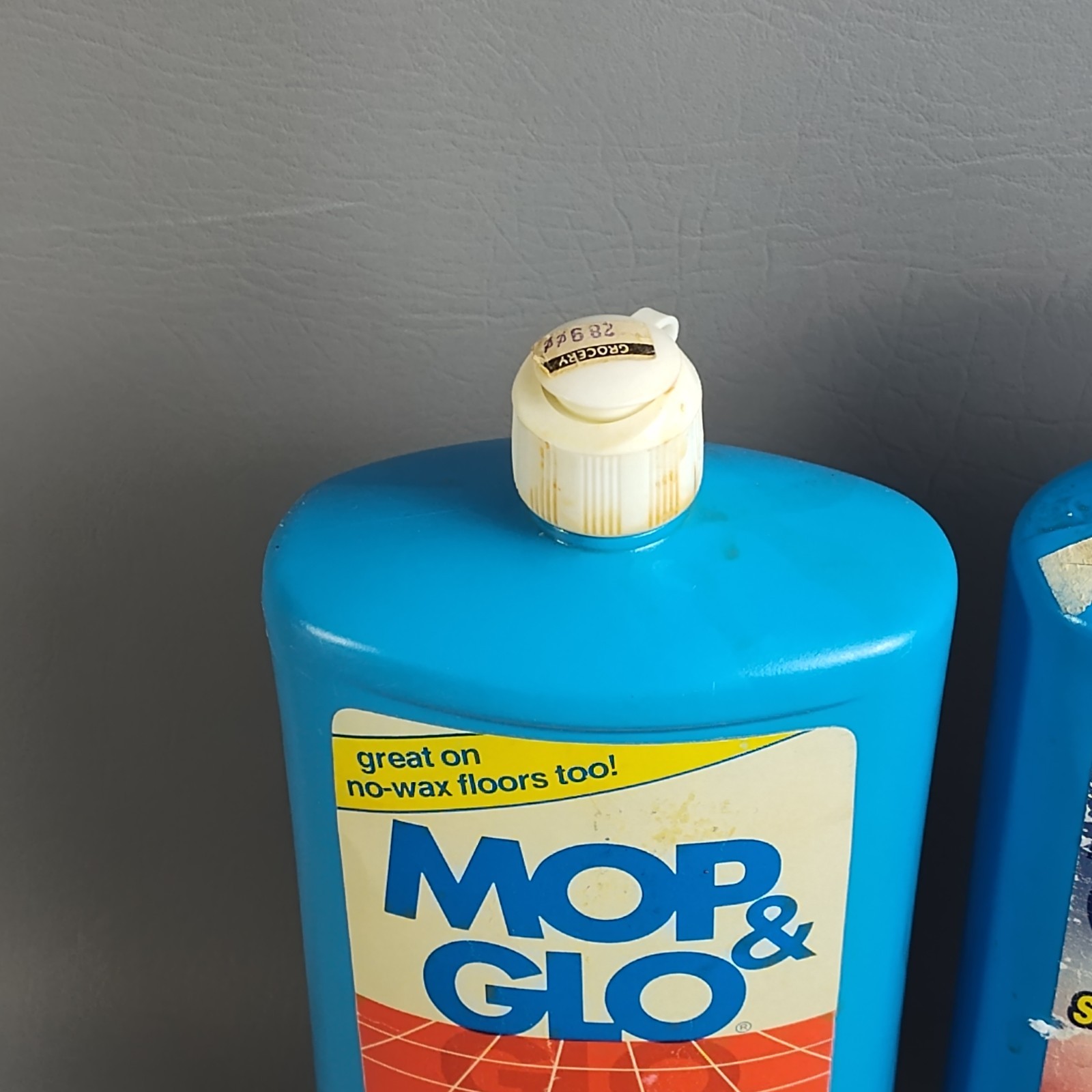 Vintage Mop & Glo Floor Shine Cleaner Movie Prop 32oz Both Mostly Full 1980s