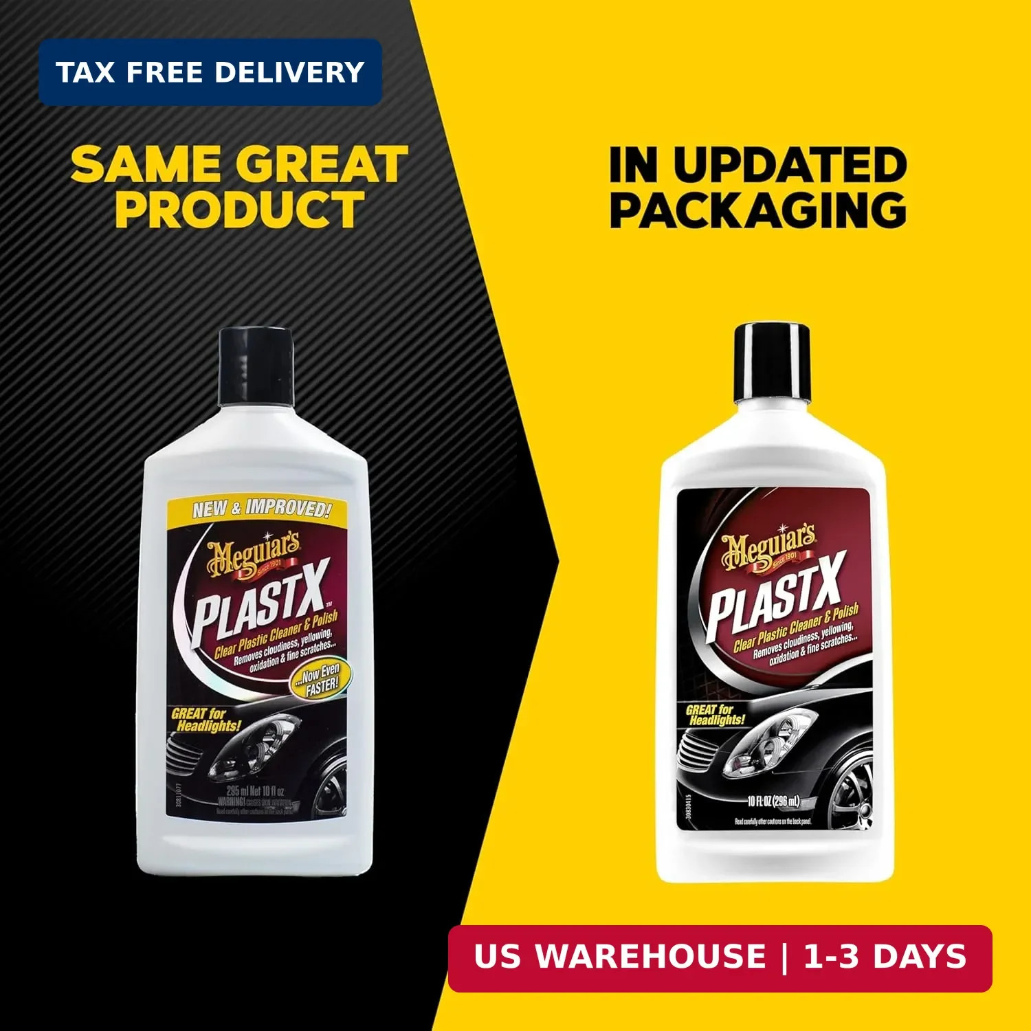 Meguiar’s PlastX Clear Plastic Polish, Fast & Easy Clear Plastic Restorer for He