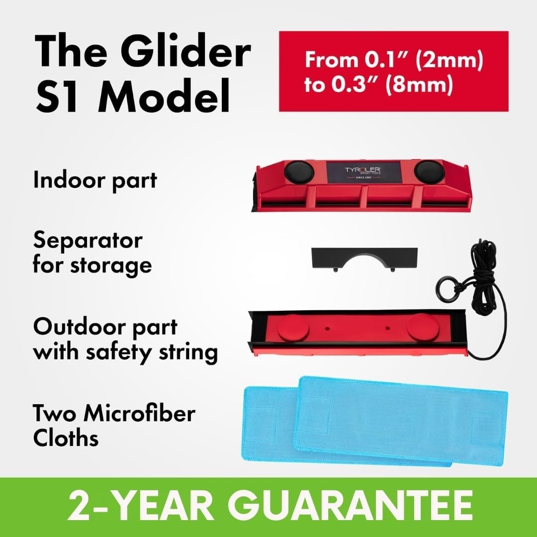 Effortless Double-Sided Magnetic Window Cleaner for 0.1″-0.3″ Glass Thickness