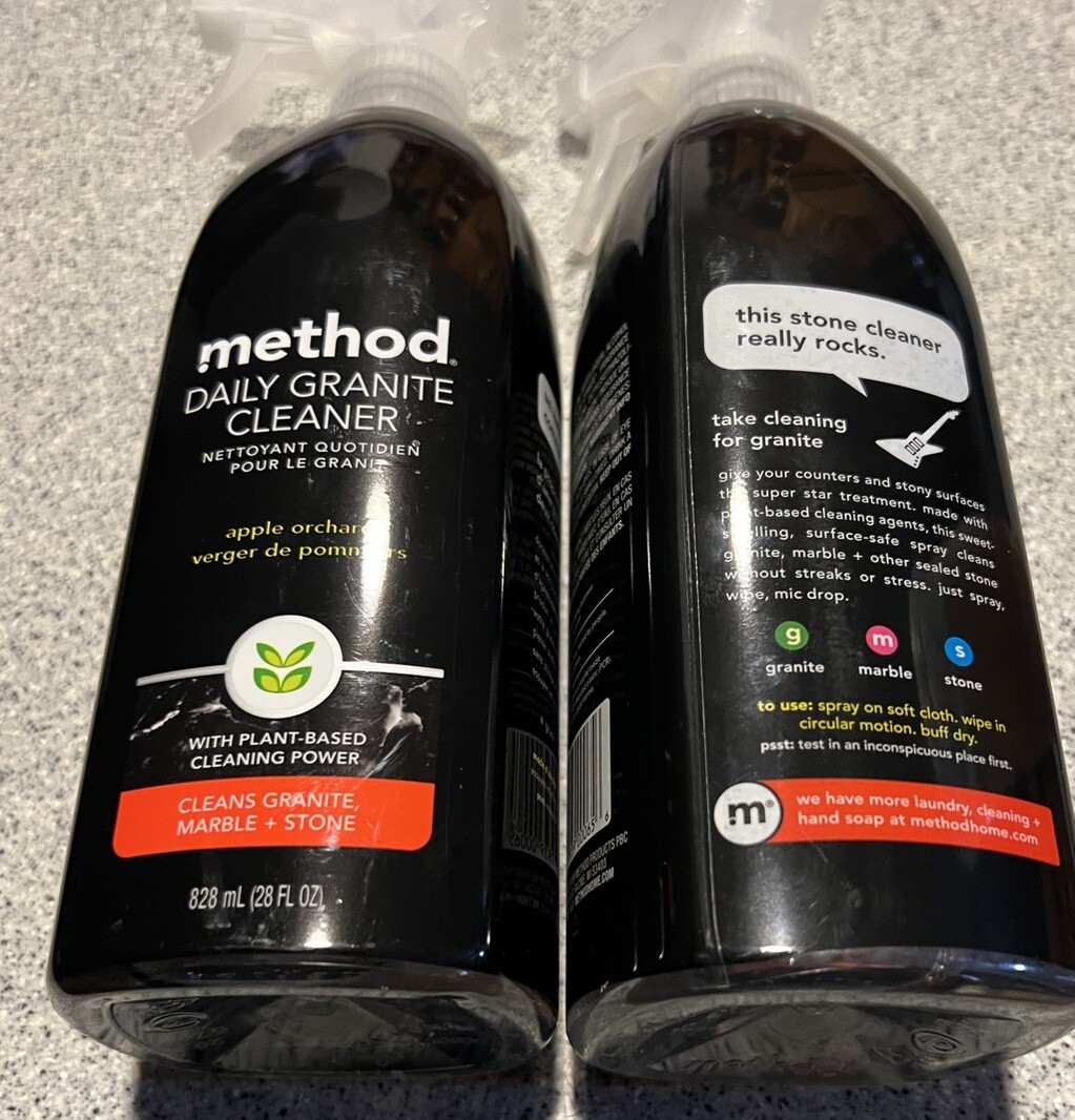 METHOD GRANITE CLEANER (NEW) X 2 BOTTLES -APPLE ORCHARD SCENT