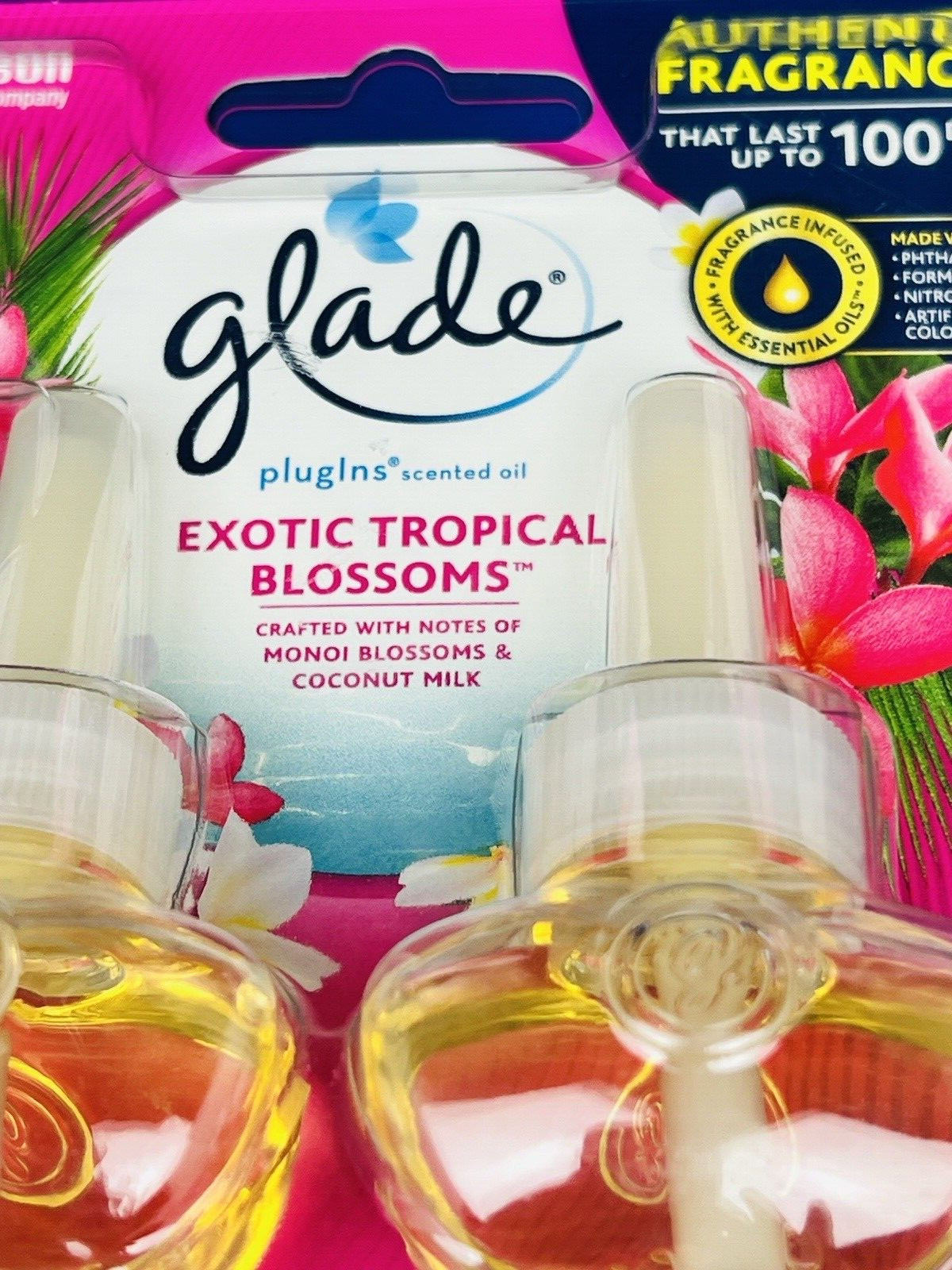 Glade Exotic Tropical Blossoms PlugIns Scented Oil Refills 6 Refills, (3)2 Packs