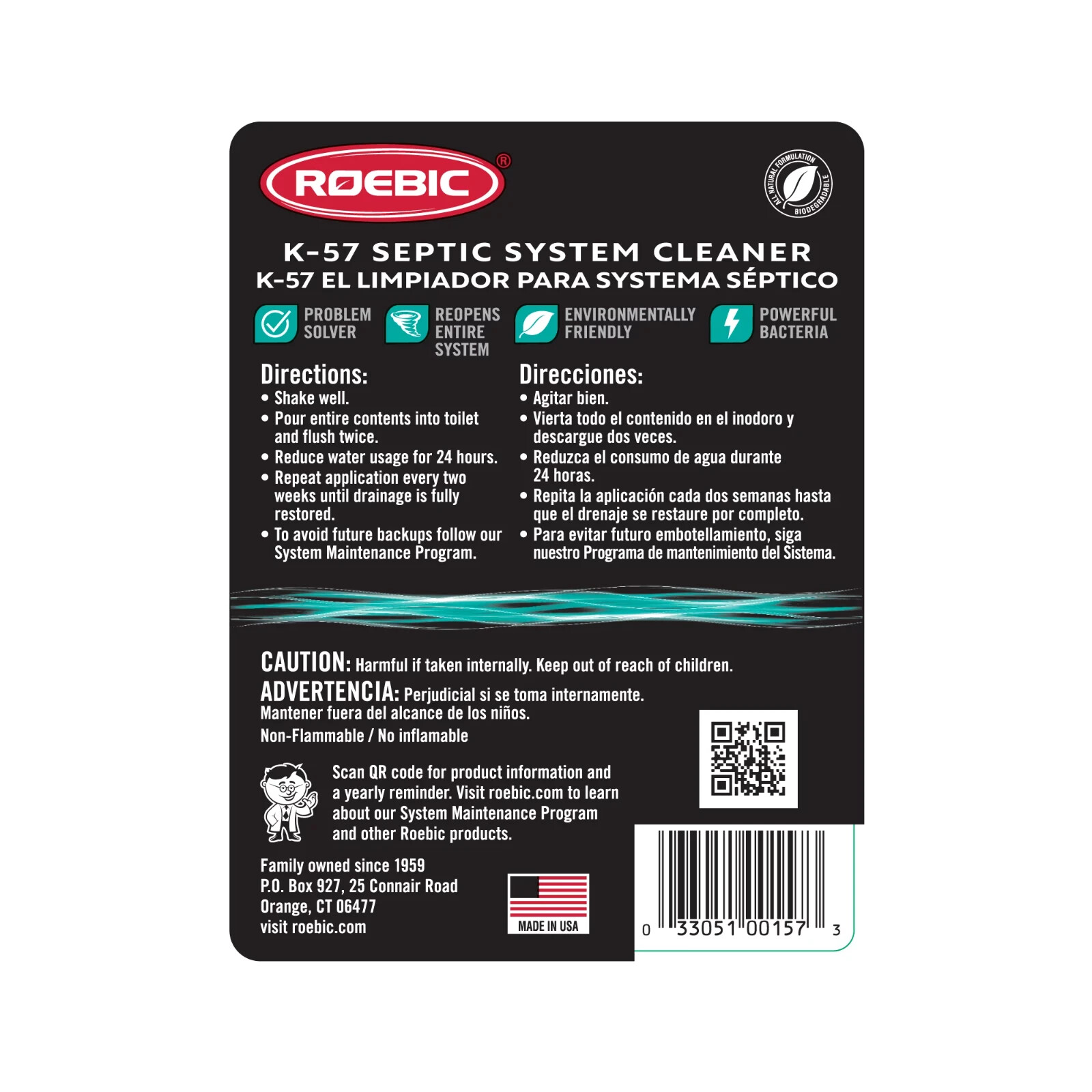 Roebic Laboratories Septic System Cleaner 32oz – Emergency Care for Sluggish Sys