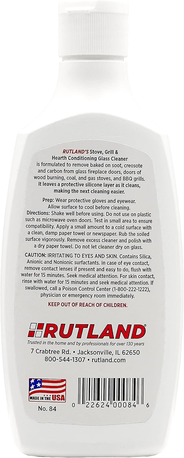 Rutland Products Hearth and Grill Conditioning Glass Cleaner, 8 Fluid Ounce