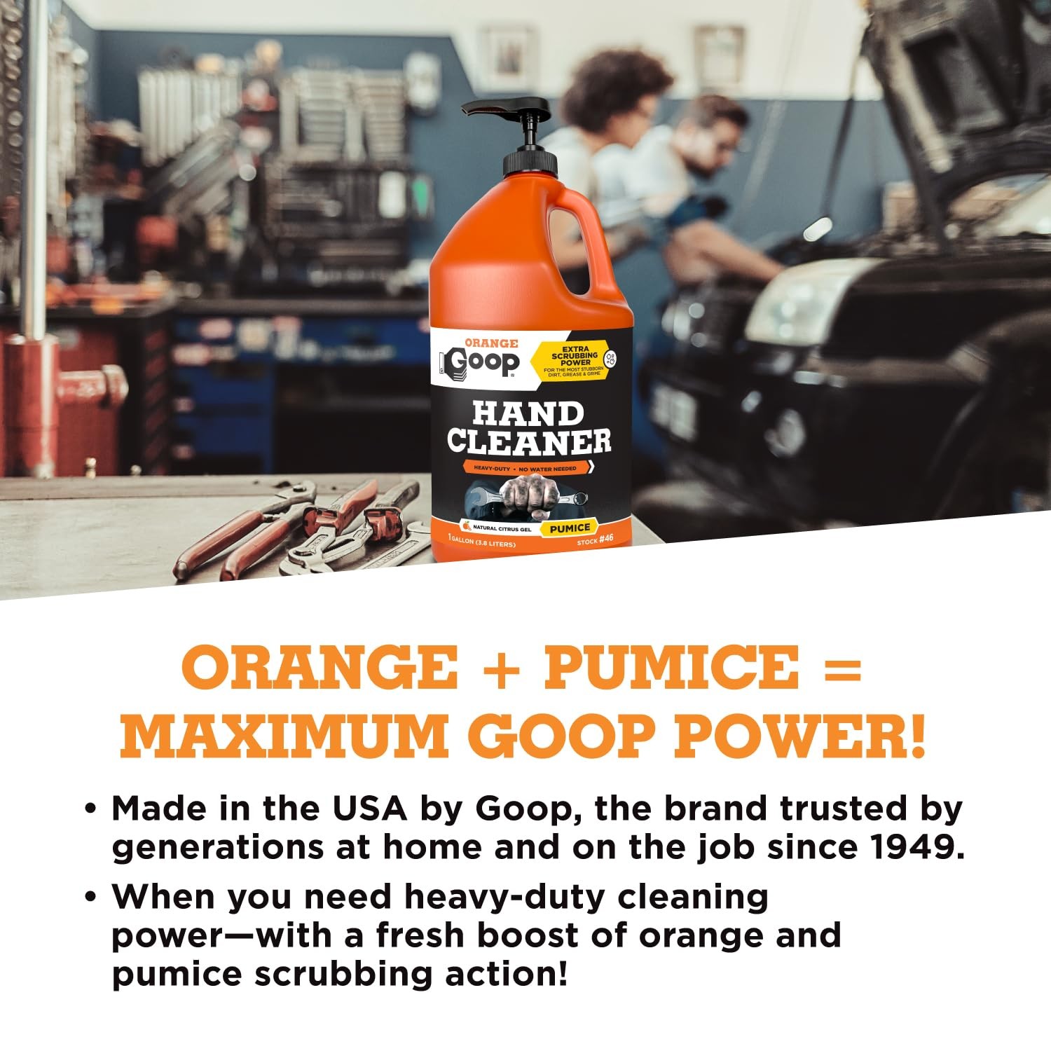 Orange Liquid with Pumice Multi-Purpose Waterless Hand Cleaner – 1 Gallon Pum…