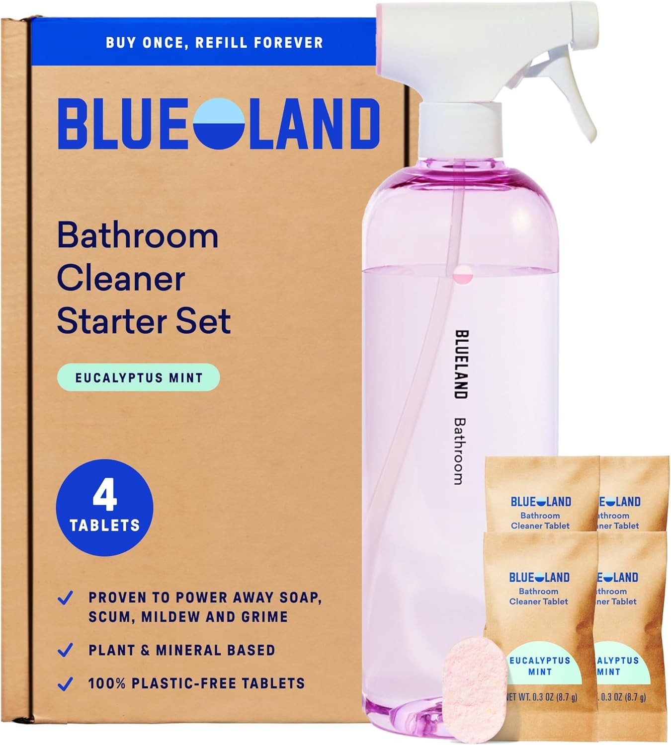 BLUELAND Bathroom Cleaner Starter Set Eucalyptus Mint