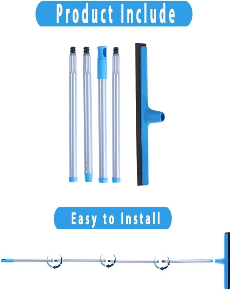 Squeegee De Piso Ajustable 50 Con Mango Largo Para Agua Y Cabello