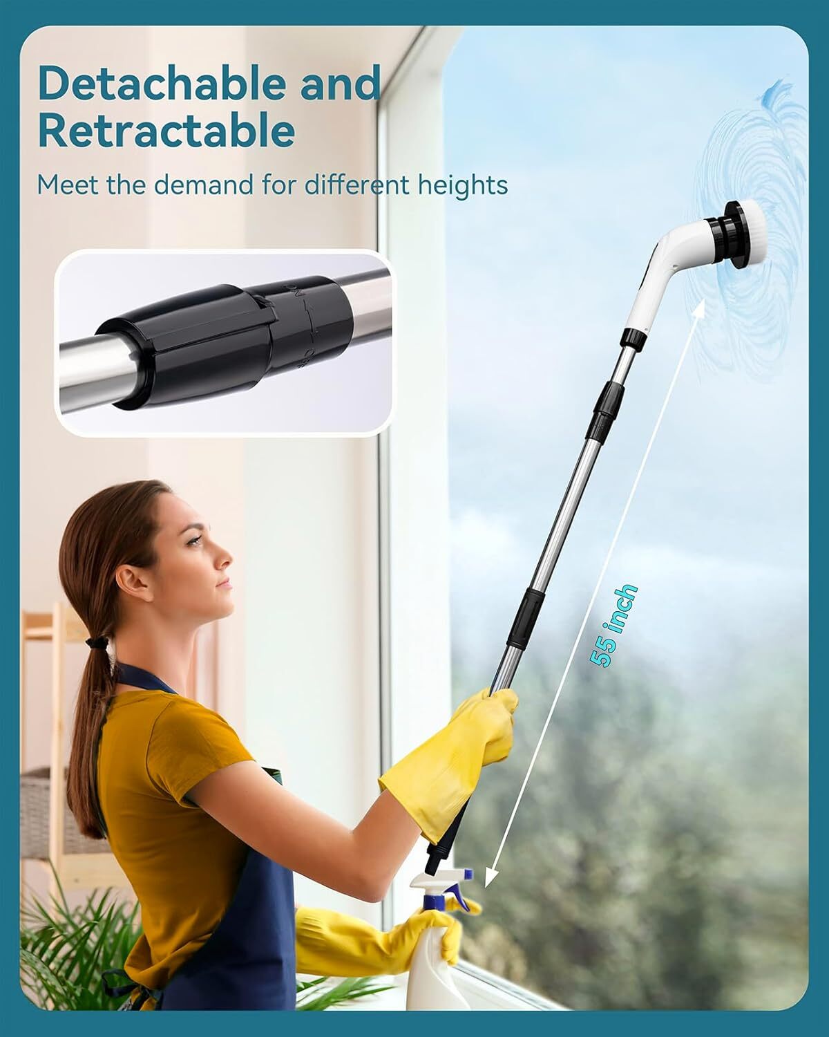 Power rotary scrubber for cleaning bathrooms Tile power cleaning brushes