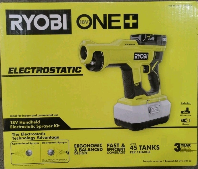 Ryobi 18V ONE+ Handheld Electrostatic Sprayer Kit WITH BATTERY AND CHARGER
