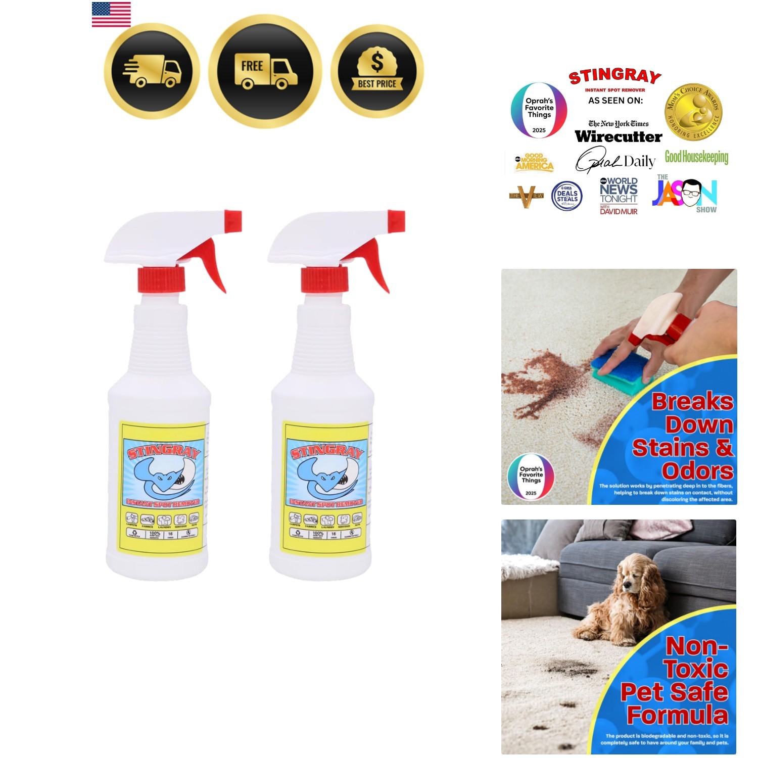 Advanced, Eco-Friendly Multi Surface Stain Removal | 16 Fl oz, 2-Pack
