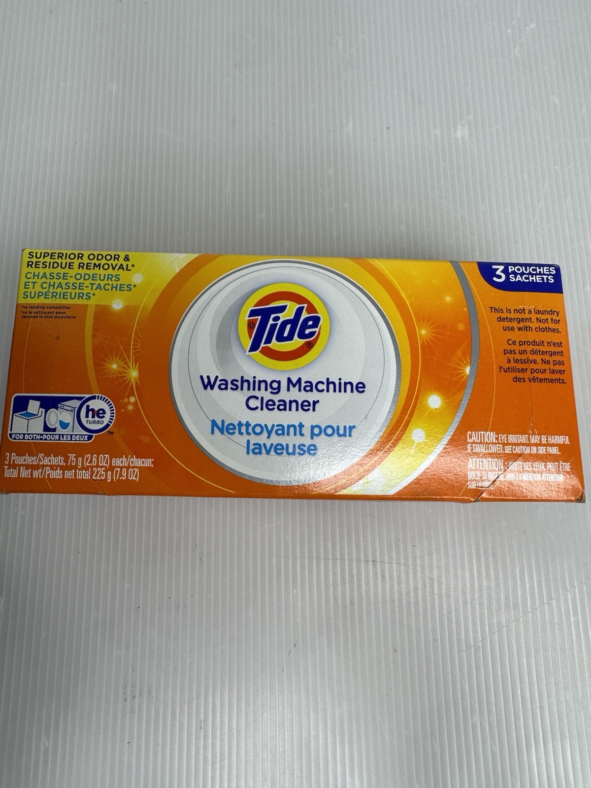 Tide Washing Machine Cleaner – 3 Single Use Packs – Fights Odor & Residue NIB