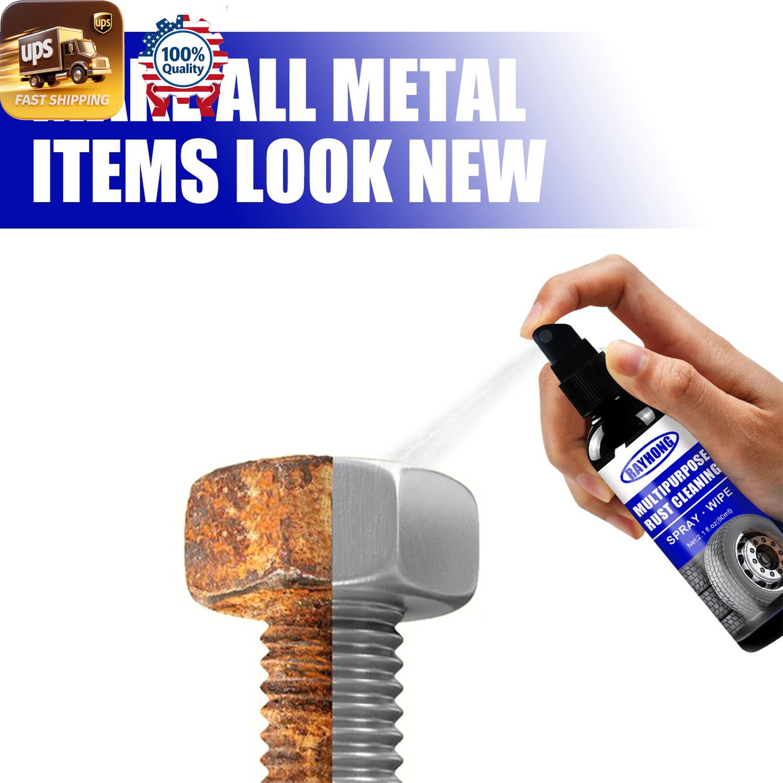 Multipurpose Rust Remover – Metal Door Window Cleaning Screws Bolt Use 🔧