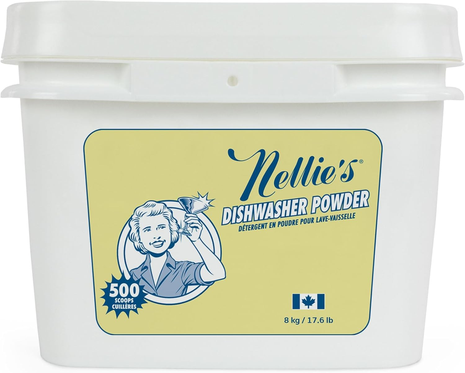 Dishwasher Powder – 500 Scoop Bulk Bucket – Plant-Based Formula – Phosphate-Free