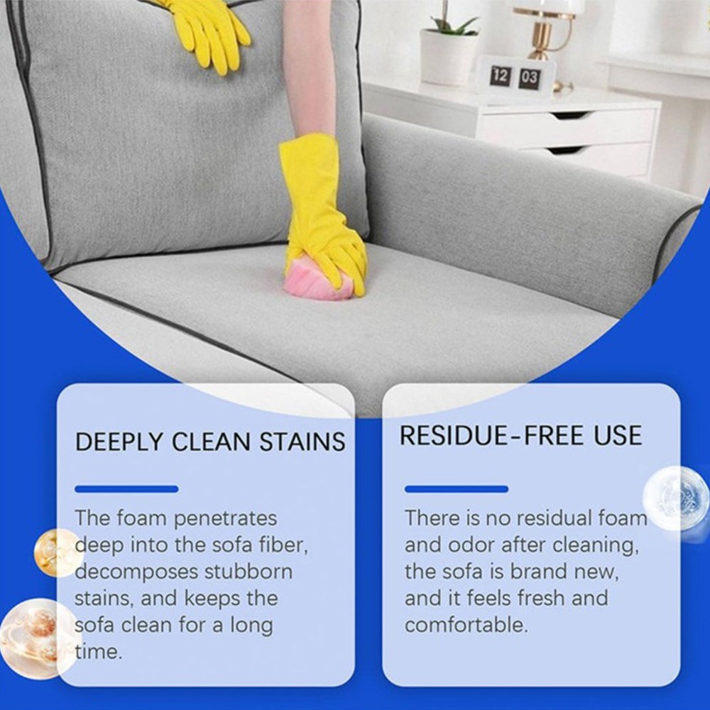 Fabric Sofa Foam Cleaner Multi-purpose Stain Remover Carpet Curtain No-water