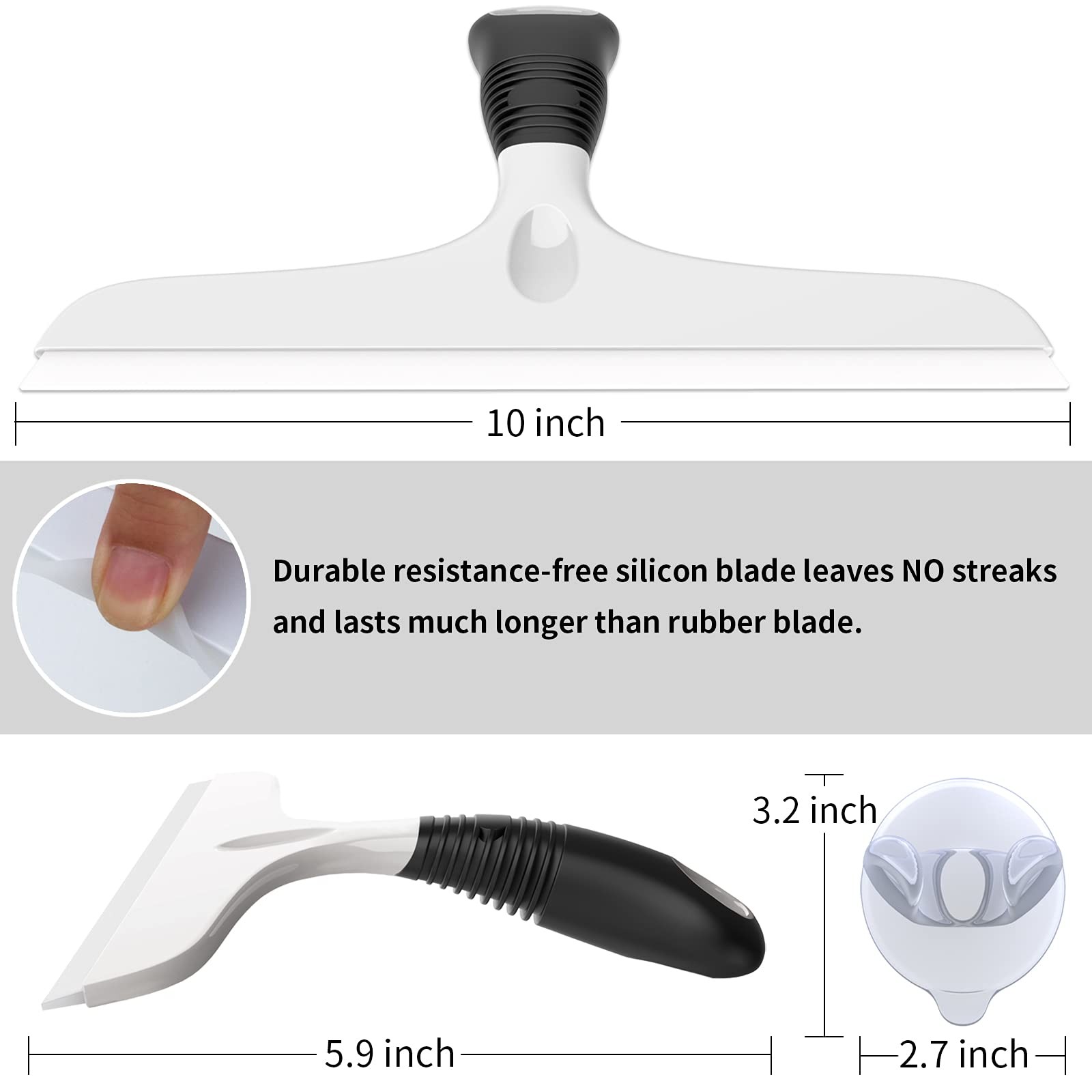 Multi-Purpose Silicon Squeegee for Window, Glass, Shower Door, Car Windshield…
