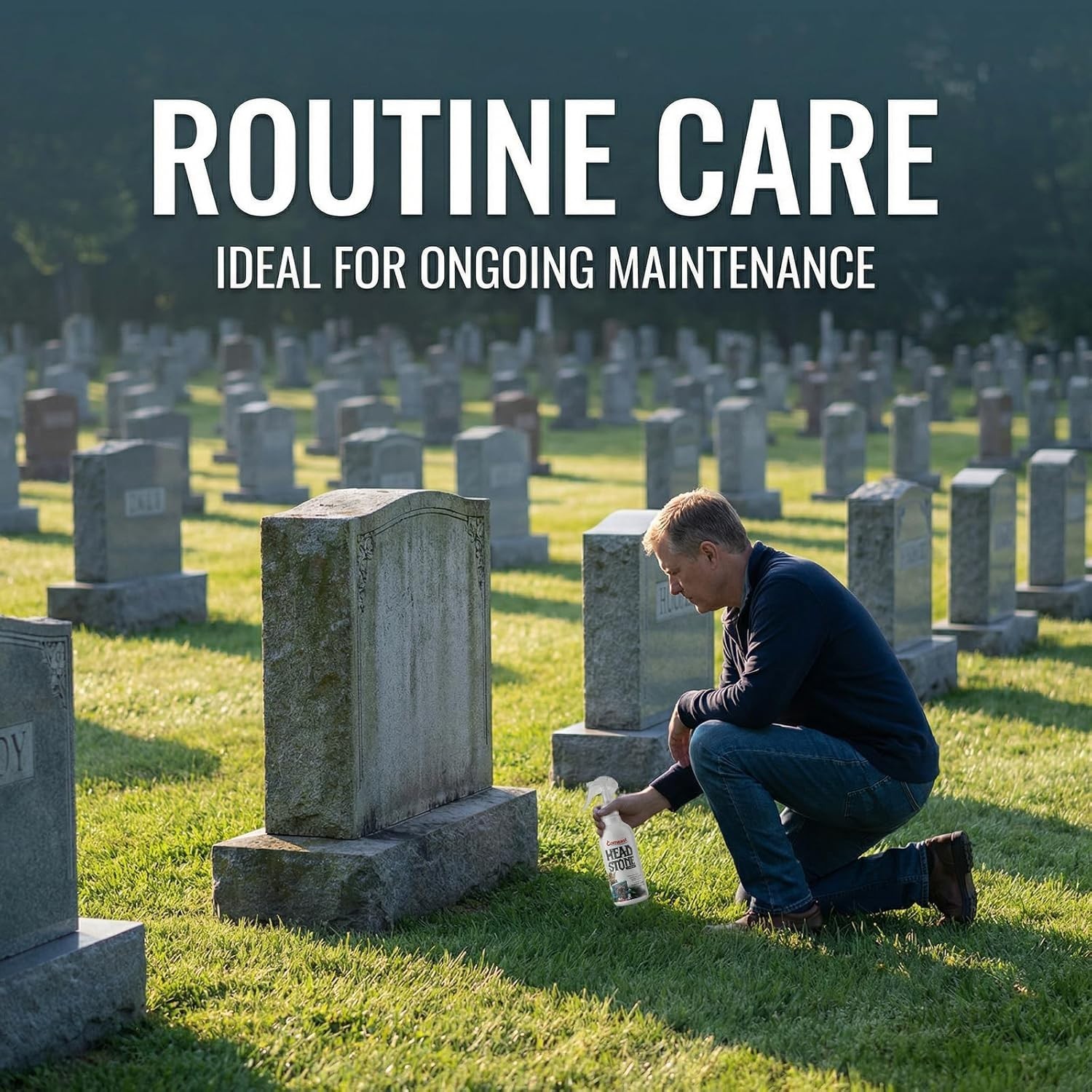 Headstone Cleaner for Graves, Safe Effective Formula for Cemetery Monument