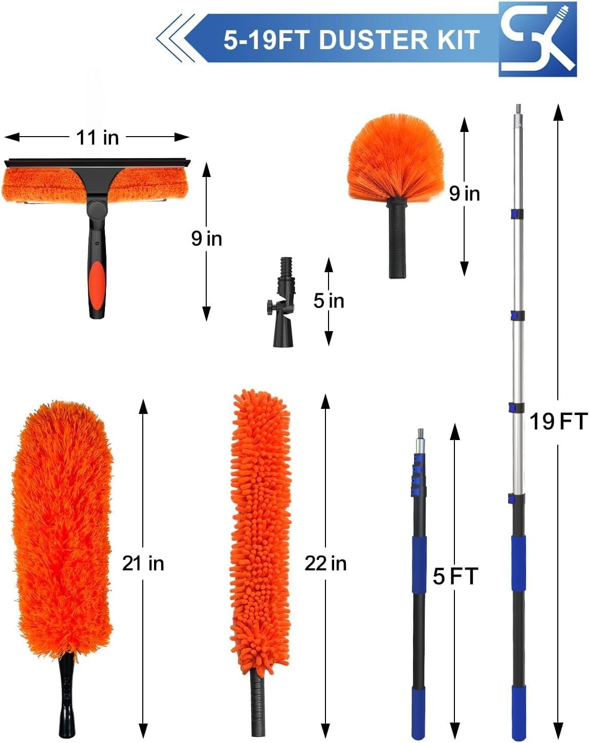 26-Foot Telescoping Duster Set – Achieve Effortless High Cleaning