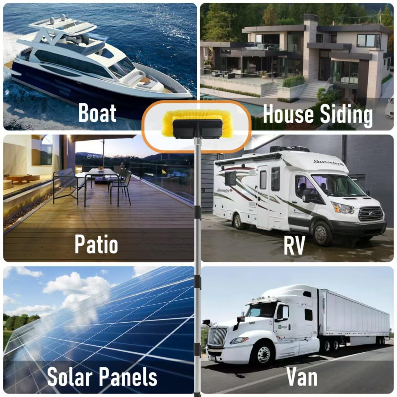 Cepillo para Lavado de Coche de 140 CM para Paneles Solares y Pisos Pro
