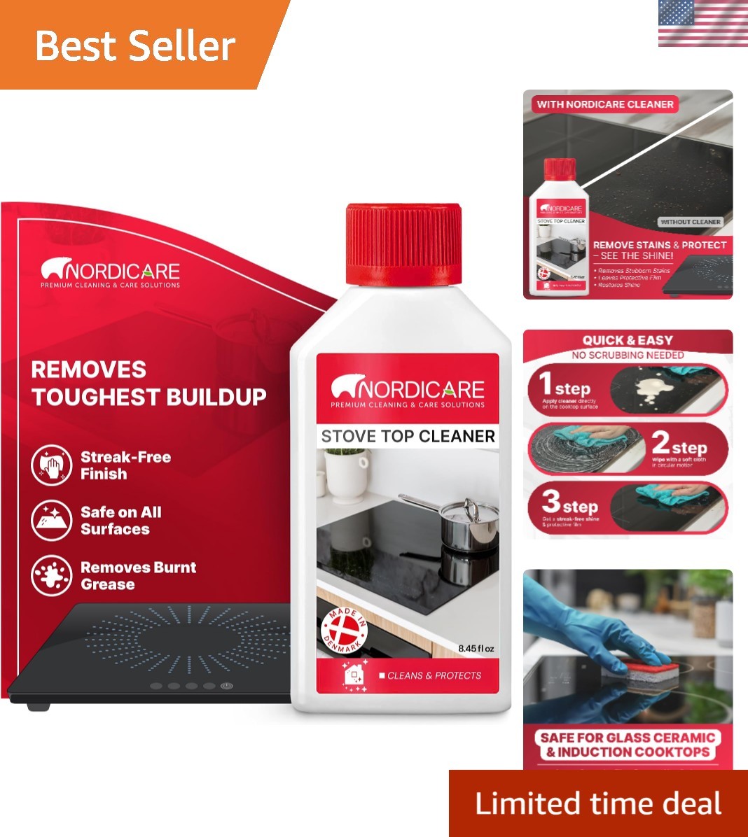Induction Cooktop Cleaner & Protector – Scratch-Free Polish, 8.45oz from Denmark