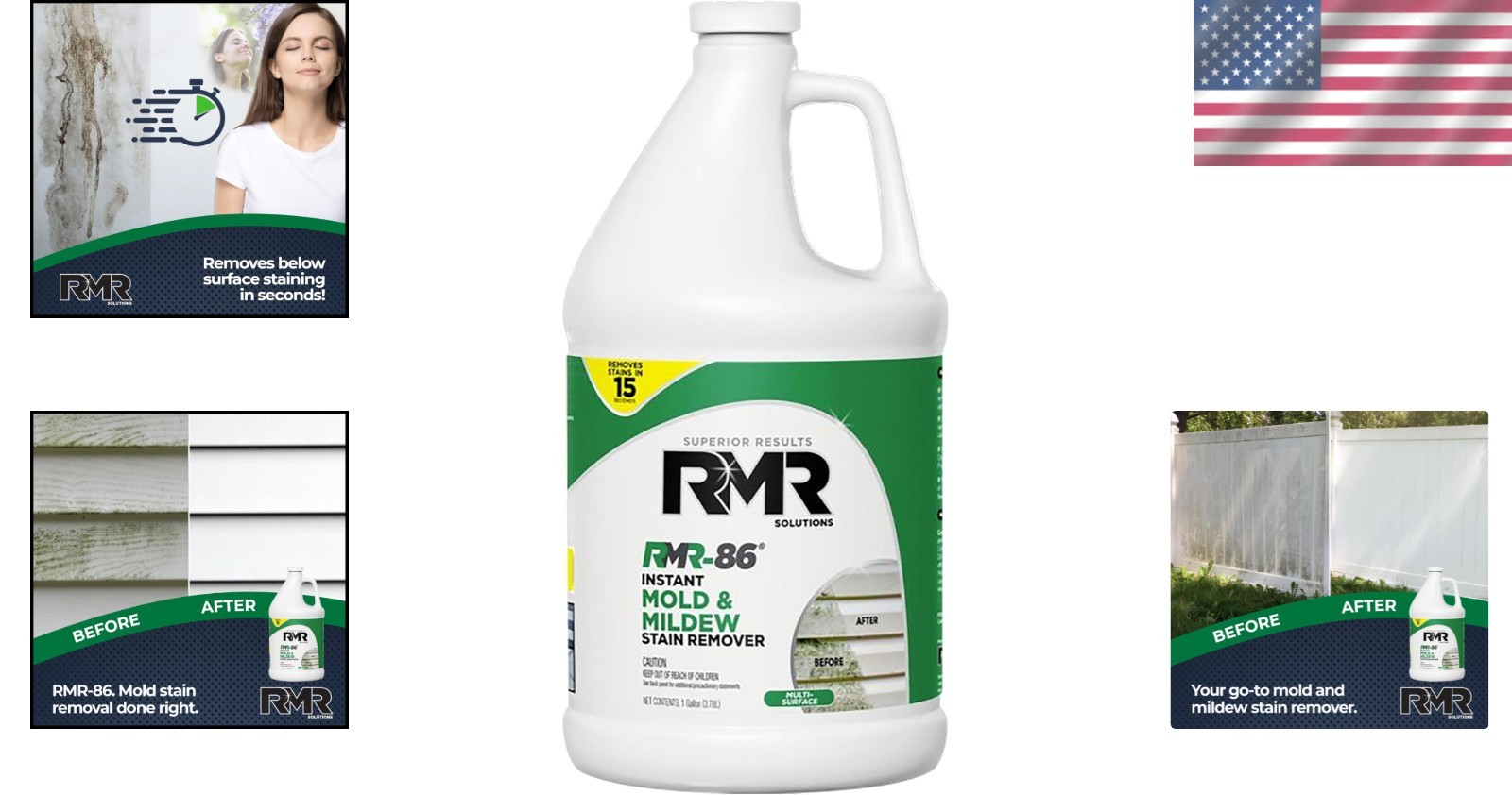 RMR-86 Mold and Mildew Stain Remover – 128 Oz, Instant Fresh & Powerful Cleaning
