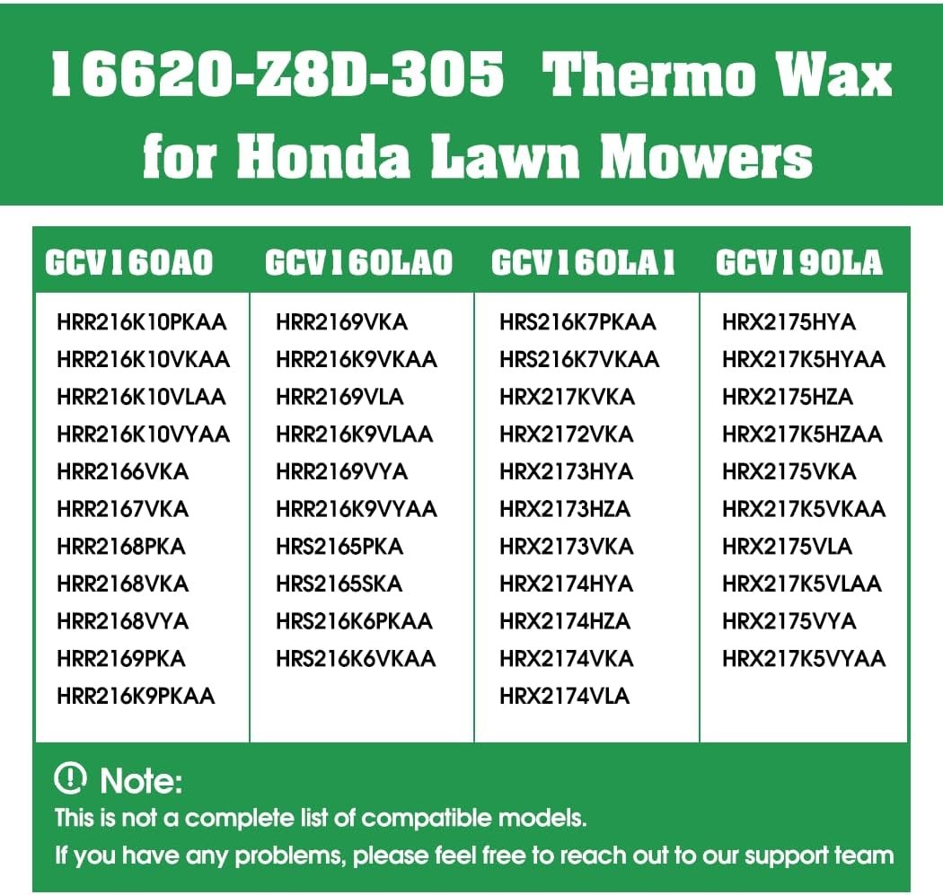 Upgraded 2Pcs Thermo Wax Assembly Replacement for HRX217 HRR216 GCV160 GCV190 GC