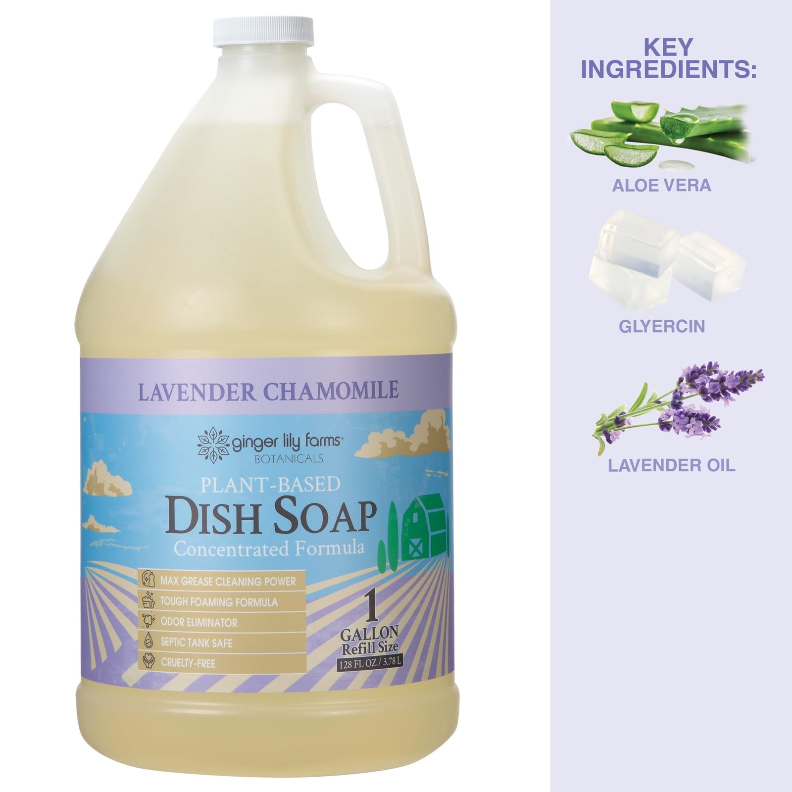 Ginger Lily Farms Lavender Chamomile Dish Soap 1 Gallon Refill