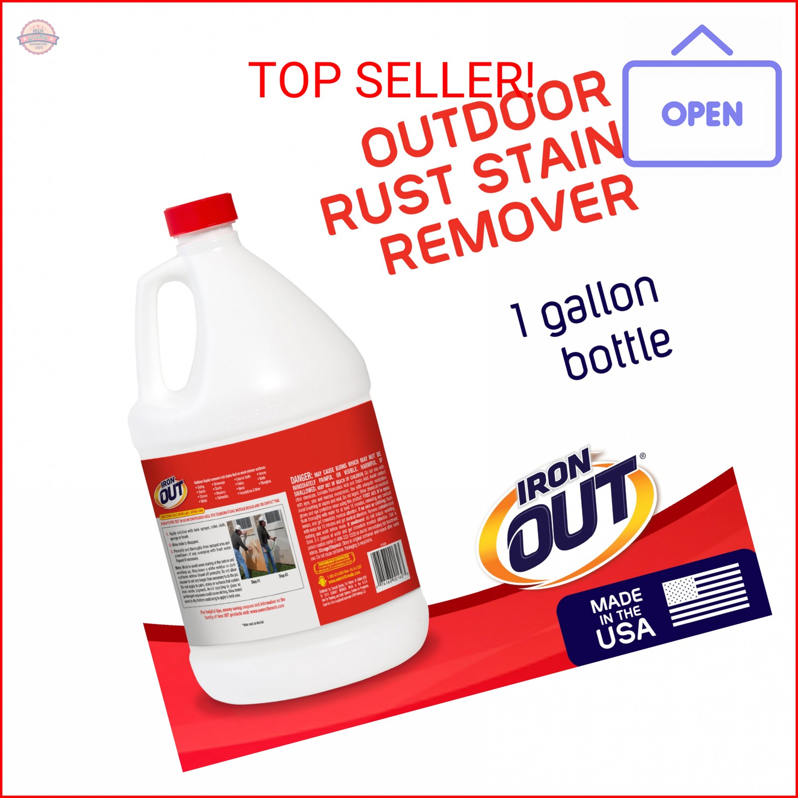 Iron OUT Liquid Rust Stain Remover, Pre-mixed, Quickly Removes Rust Stains from