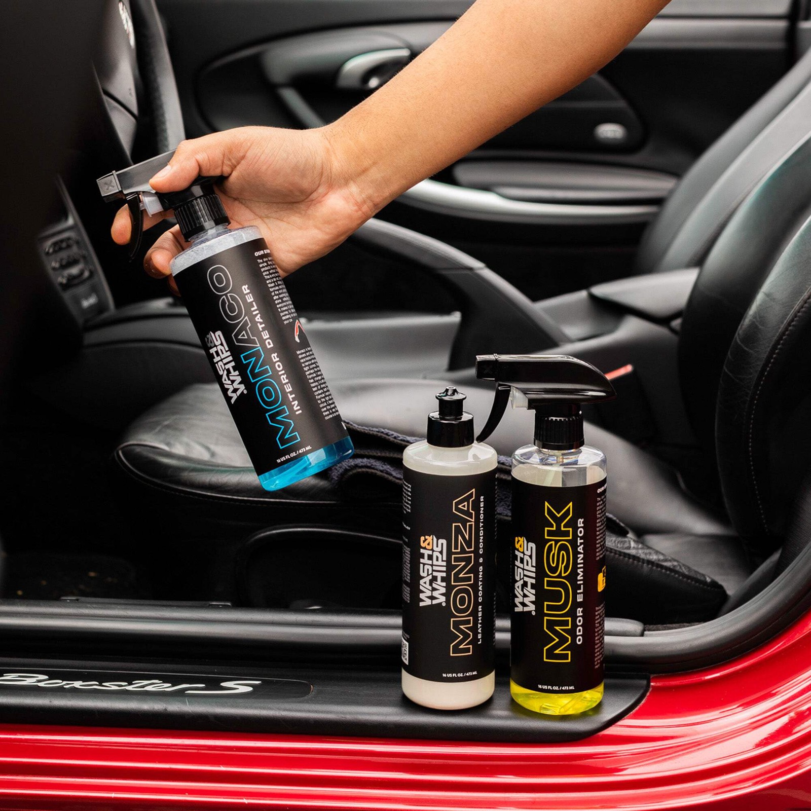 WASH&WHIPS Quick Detailing Pro Kit for Auto Detailing – 16-Piece Complete Car Ca
