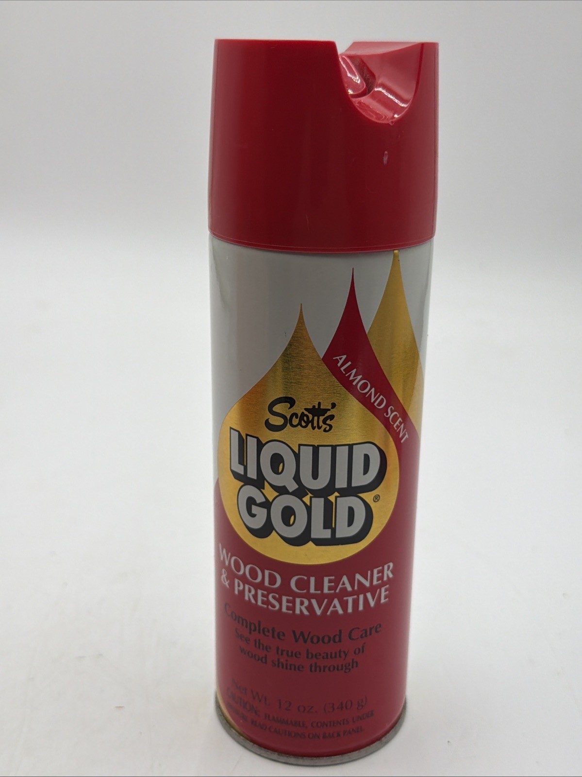 Vintage Scotts Liquid Gold Wood Cleaner & Preservative Almond Scent 12oz 75%
