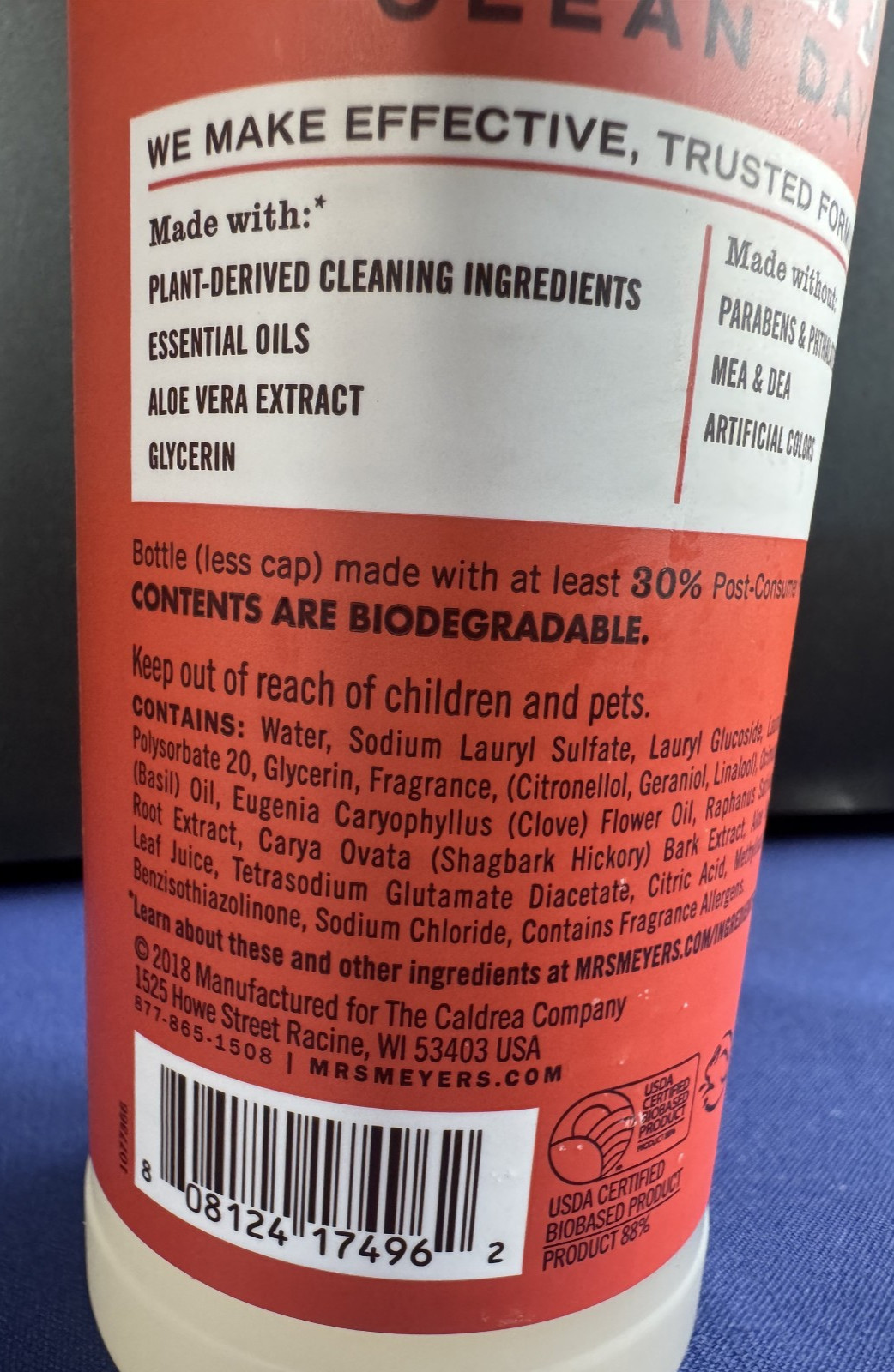 Mrs. Meyer’s Radish Scent Clean Day Dish Soap • 16 Ounce Bottle • Set of 3