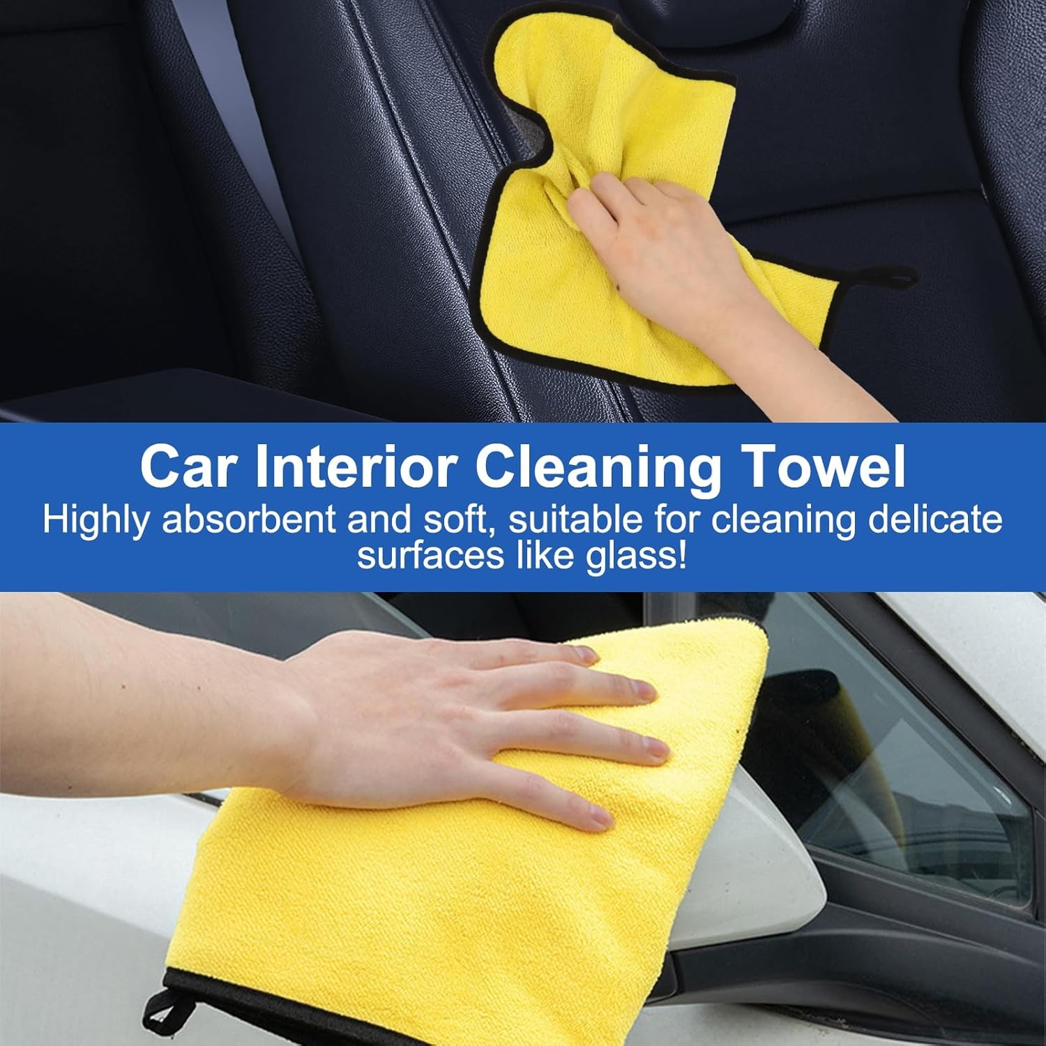 Car Interior Duster Detailing Brush Set Cleaning Gel Kit, Soft Microfiber Towels