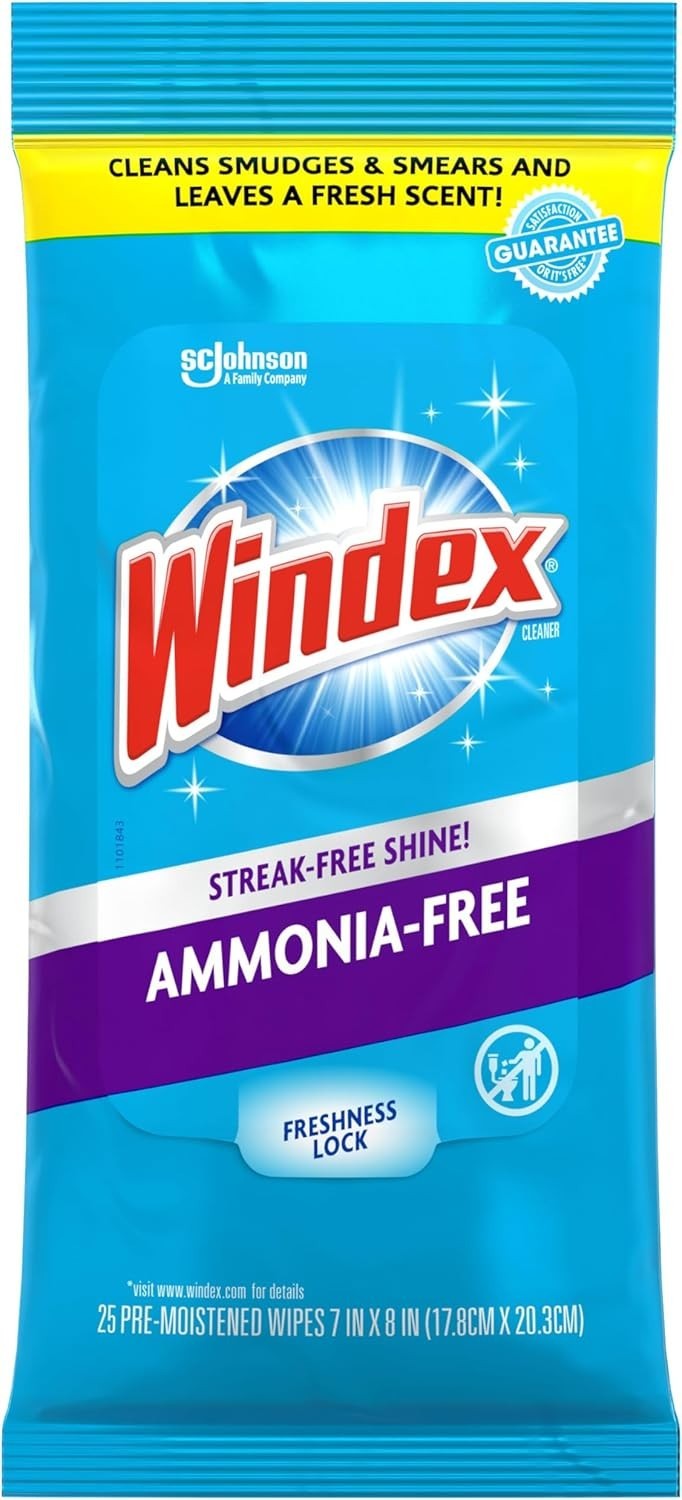 Windex Wipes Glass Cleaning Ammonia Free Pre-Moistened Glass and Surface Wipe…