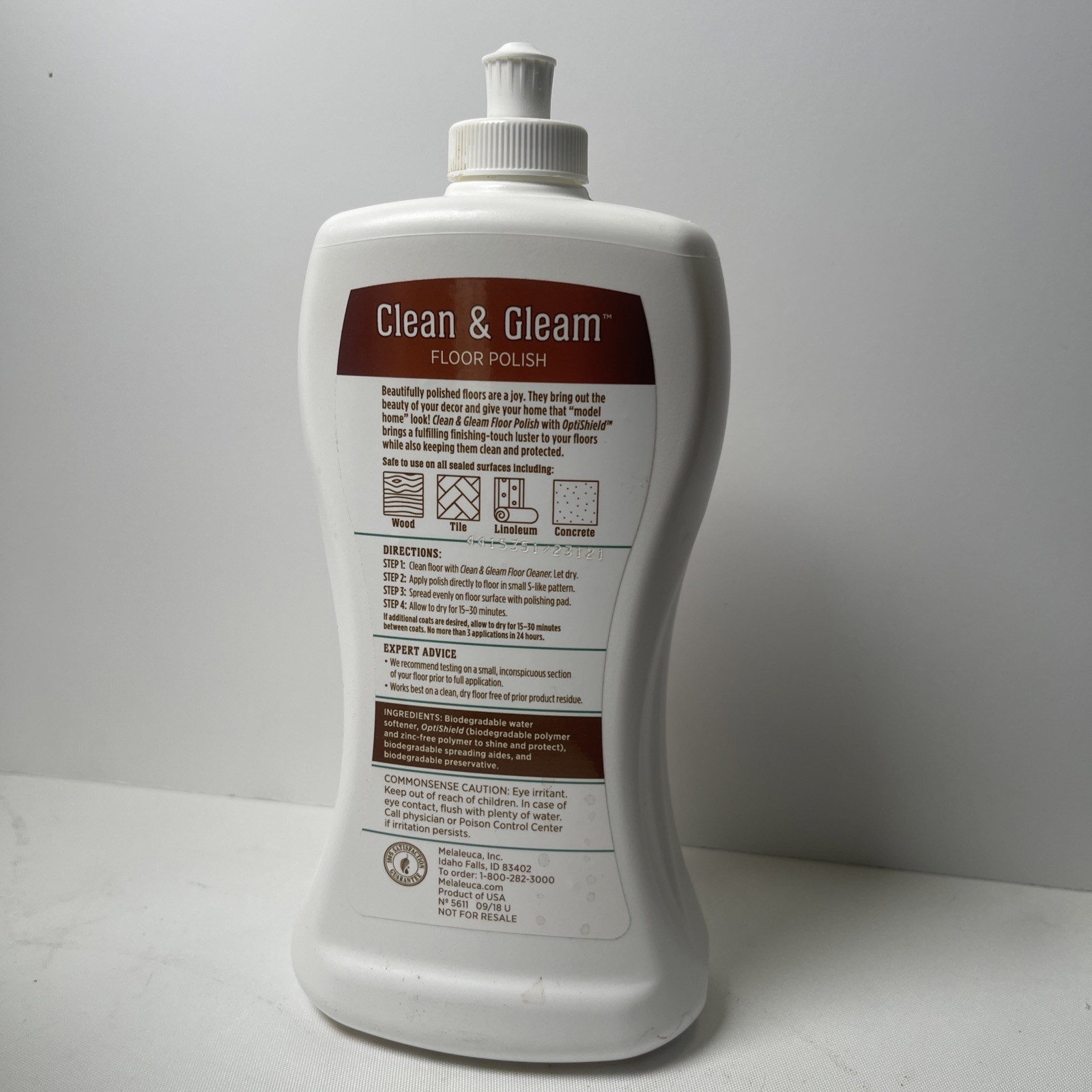 Melaleuca Clean and Gleam Ready to Use Floor Polish SEALED 27 fl oz Ecosense