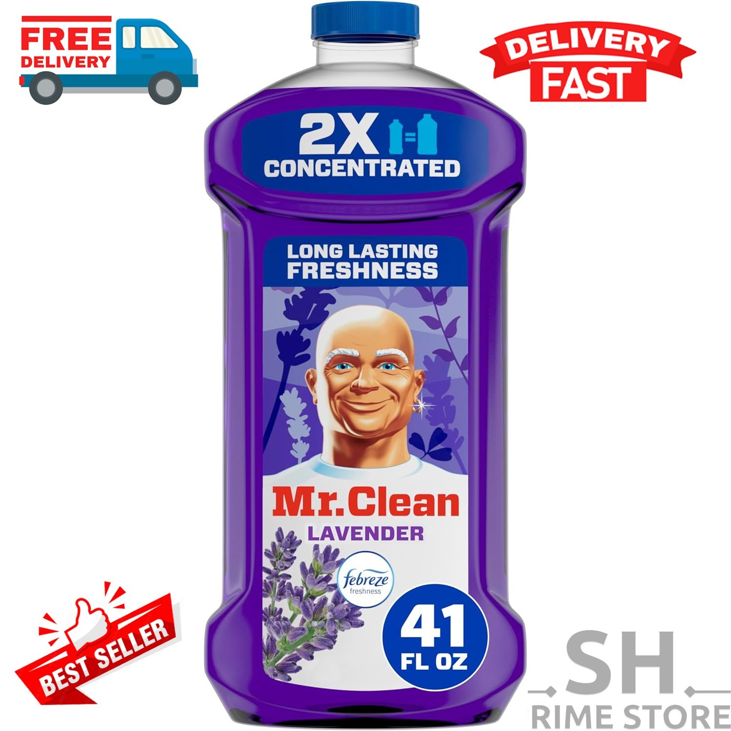 Mr. Clean 2X Concentrated Multi Surface Cleaner With Lemon Scent, (41 fl oz) US