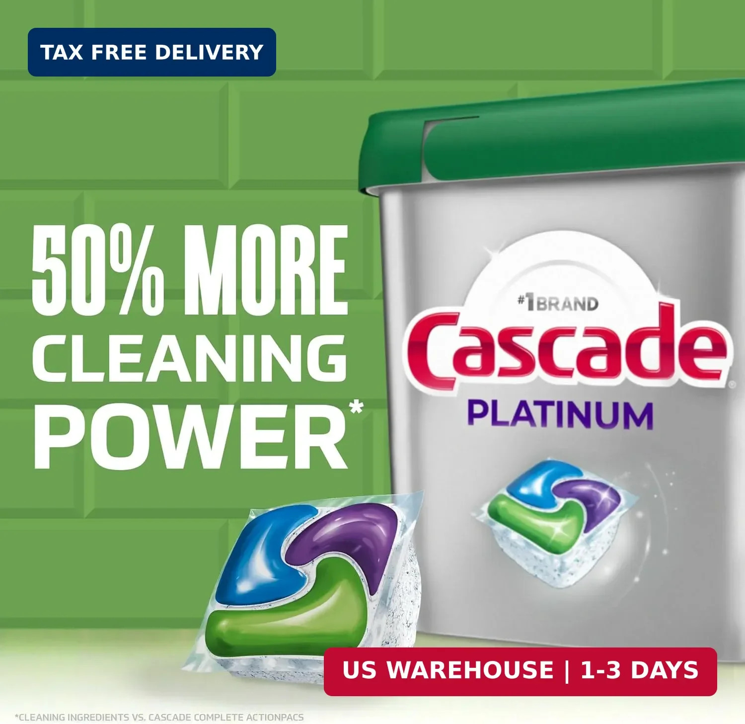 Cascade Platinum Dishwasher Pods, Dishwasher Detergent, Dish Detergent Soap, Fre