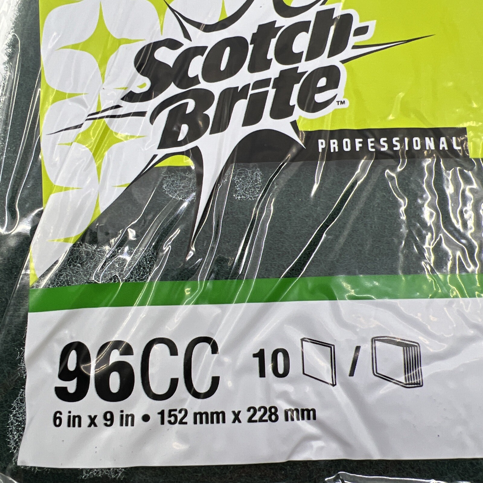 Scotch-Brite 96CC Professional Scouring Pads 10pk Commercial Heavy Duty 6×9 NEW