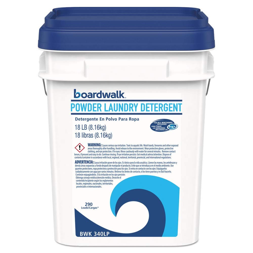 Boardwalk BWK340LP 18 lbs. Pail Low Foam Laundry Detergent Powder – Crisp Cle…