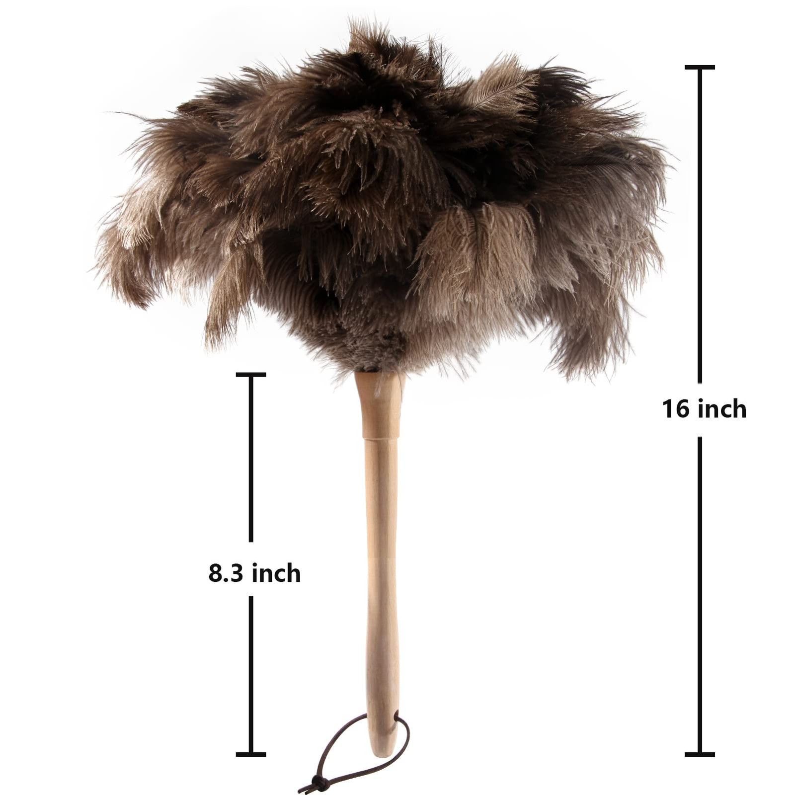 2PCS Ostrich Feather Duster 16 Inch Fluffy Natural with Wood Handle Reusable …