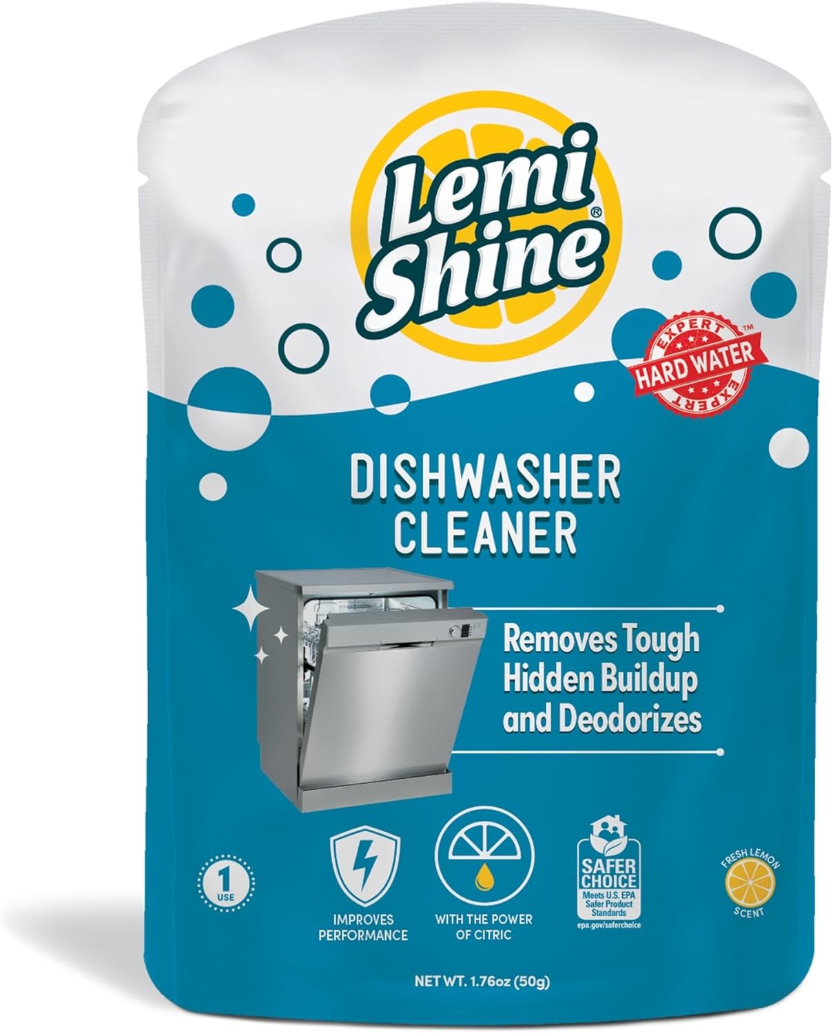 Natural Dishwasher Cleaner and Deodorizer – 1.76 oz | Hard Water Citric Acid Cle