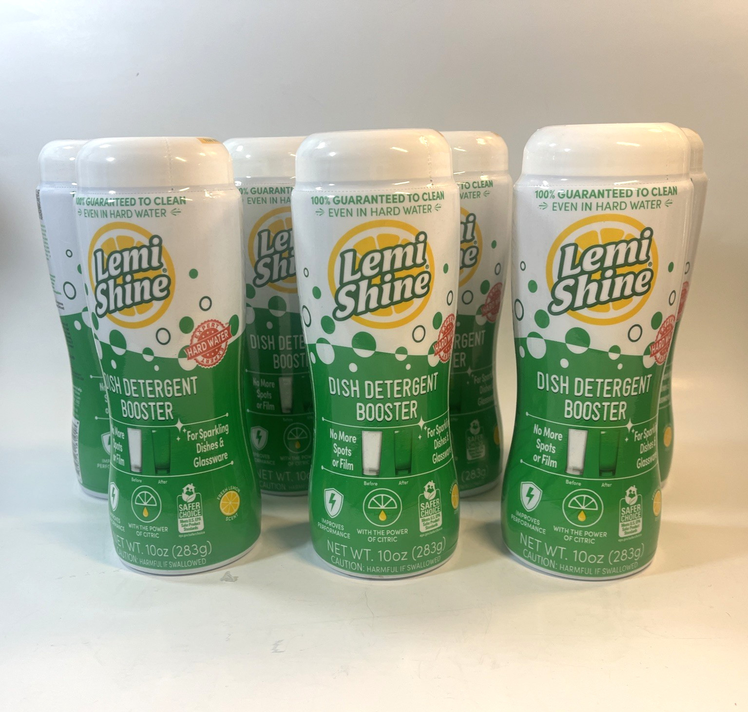 Lemi Shine Dish Detergent Booster 10 oz Pack of 7 Hard Water Stain Remover