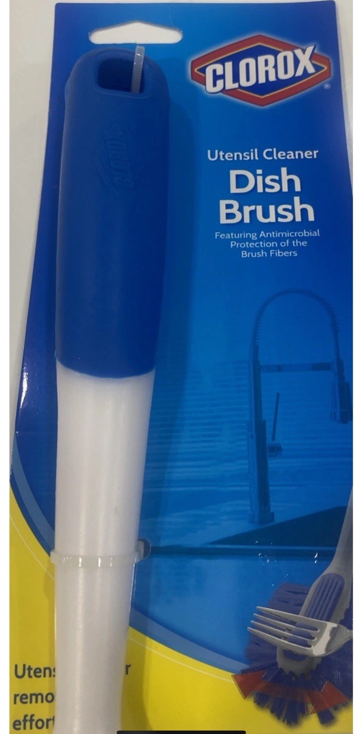 Clorox Utensil Dish Brush Curved Kitchen Brush – Dishwashing Cleaner Scrubber…