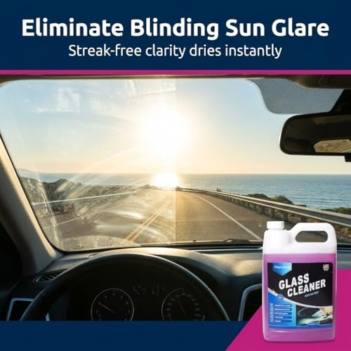 Car Glass Cleaner 1 Gallon – Ammonia-Free Window 128 Fl Oz – Pack of 1