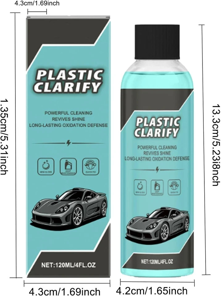 2PCS Plastic Clarify for Cars, Waterless Spray Wax, Plastic Clarify, All-In-One