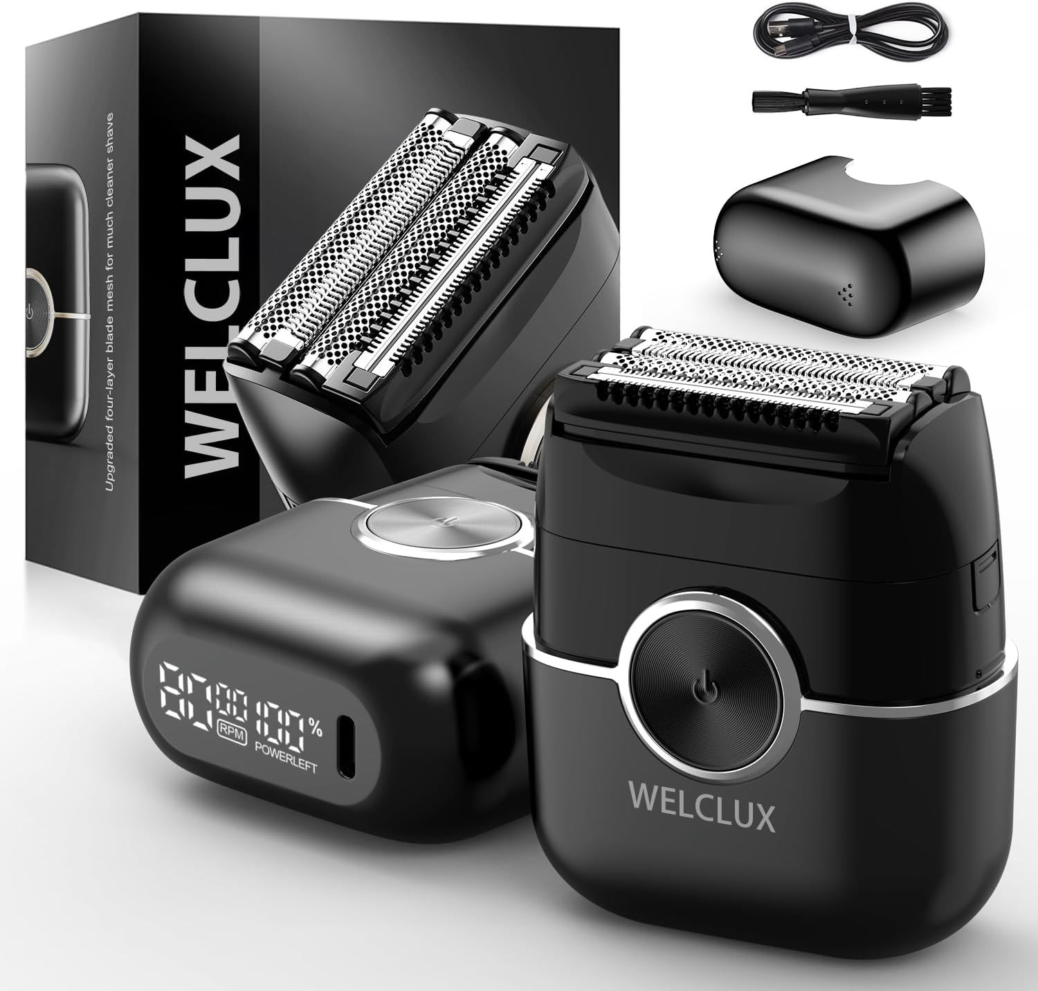 Rechargeable Electric Razor for Men: Mini Foil Shavers for Men with 4 Floating