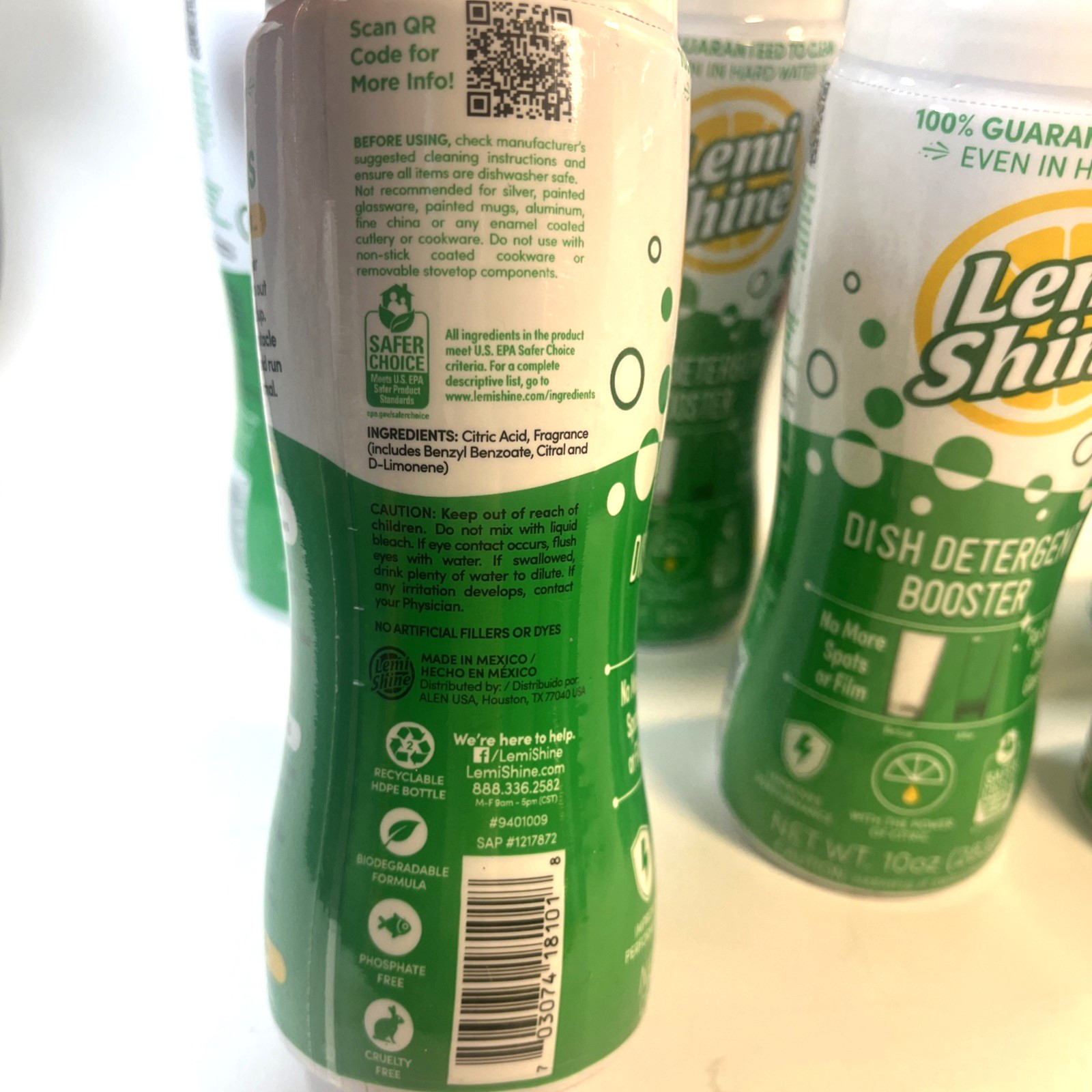 Lemi Shine Dish Detergent Booster 10 oz Pack of 7 Hard Water Stain Remover